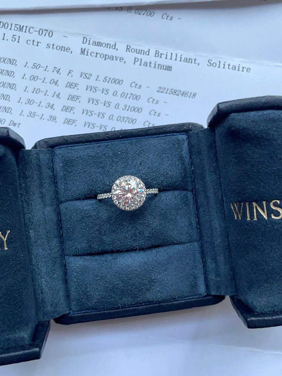 便宜出hw海瑞温斯顿1.51克拉the one钻戒 harry winston海瑞温斯顿1.