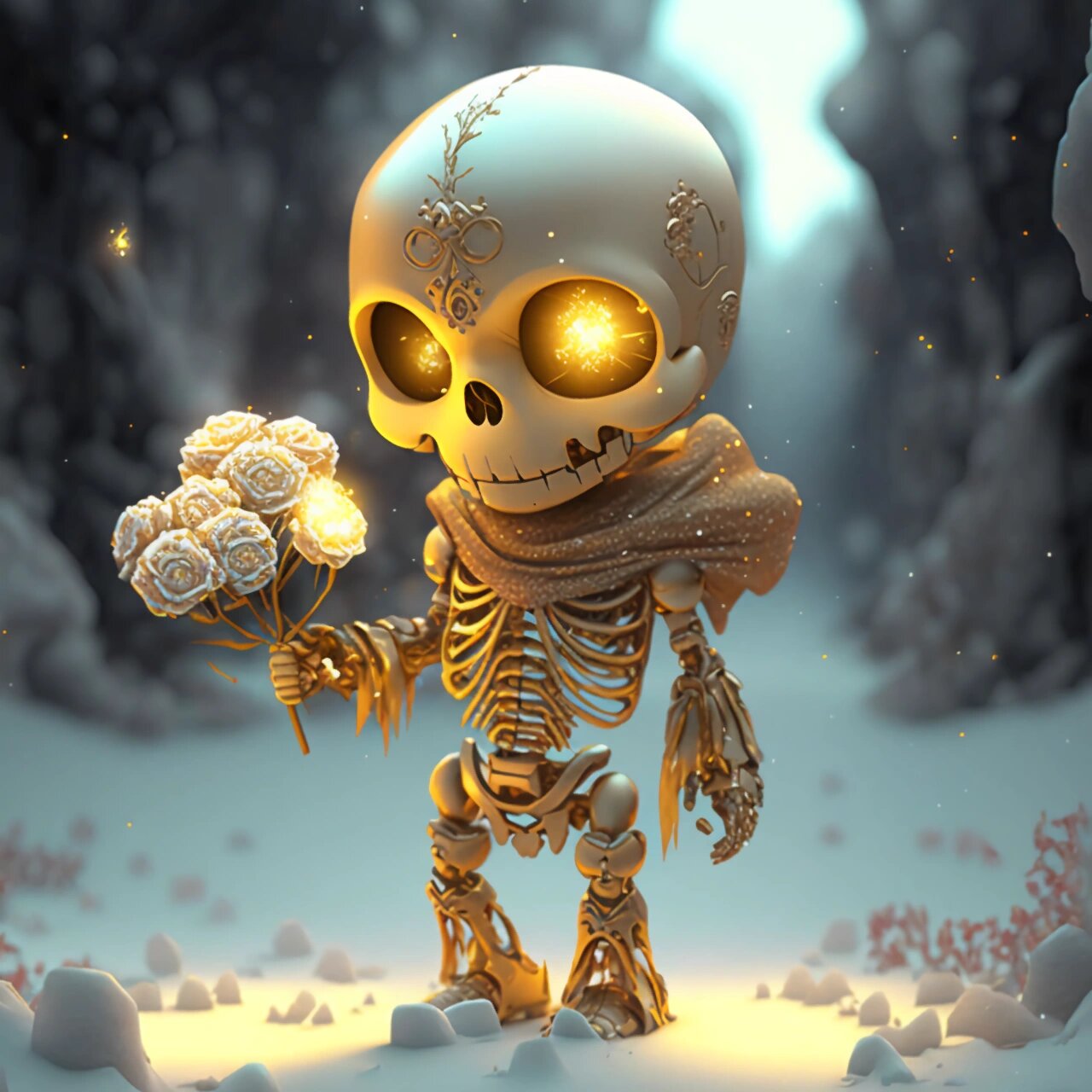 好可爱的金色小骷髅吖