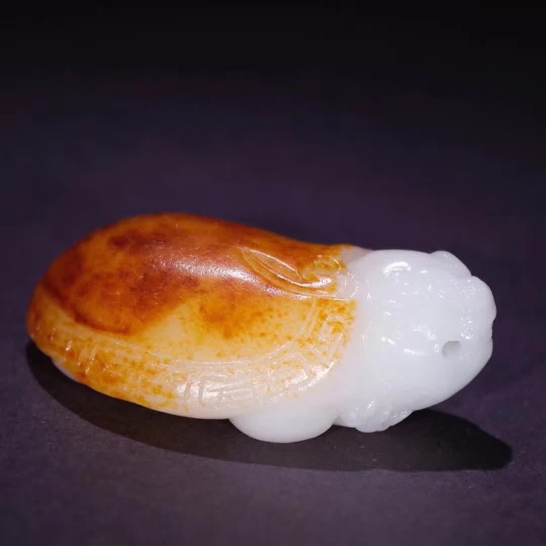 晚清 和田玉 龙龟雕件「旧藏」重124g