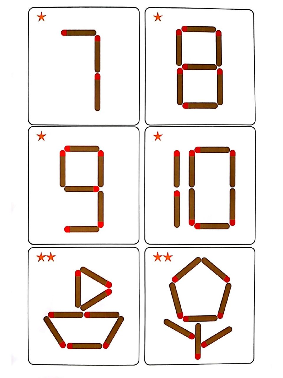 火柴棍拼图素材 益智区火柴拼图素材