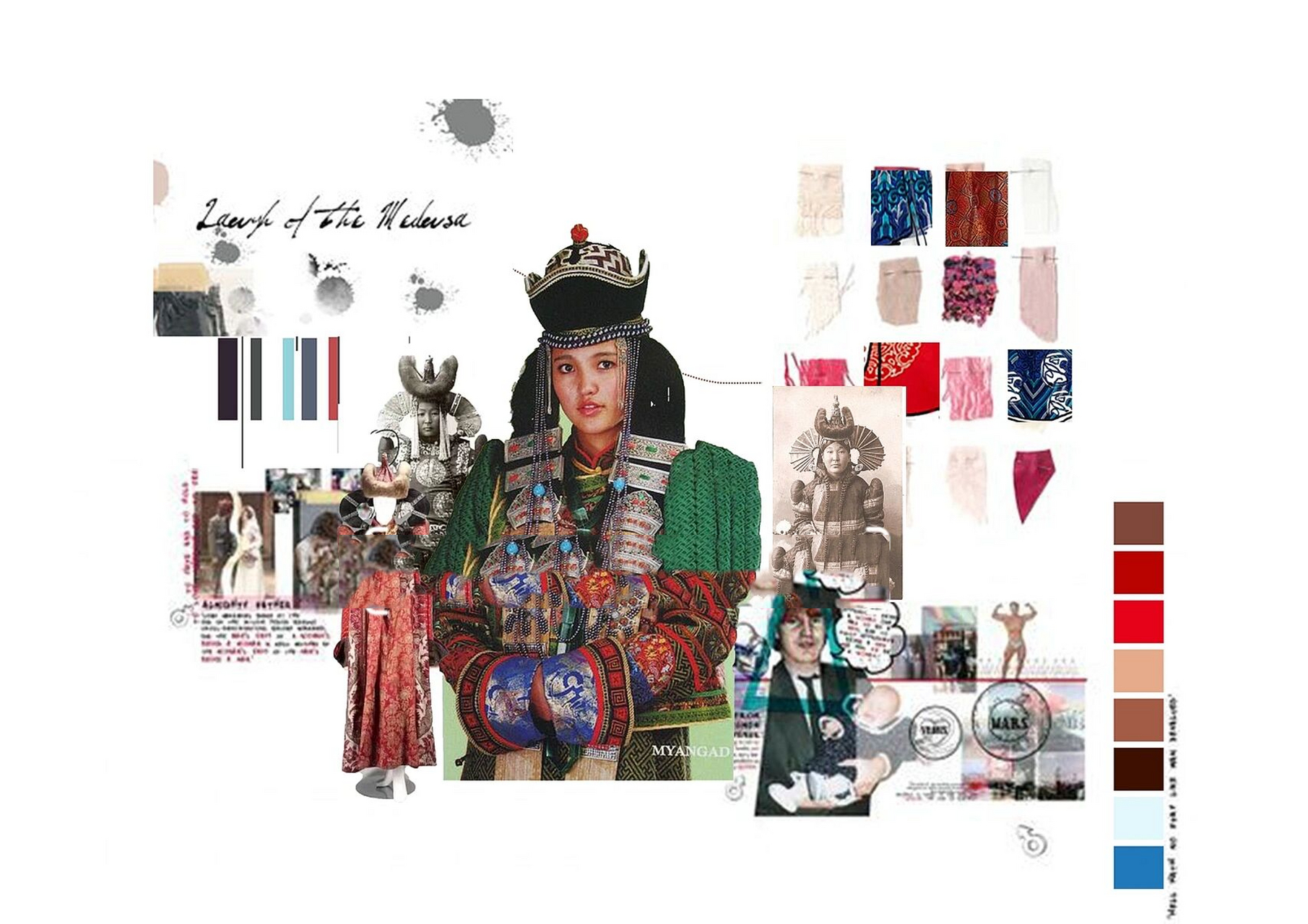 蒙古族服装设计|服装毕业设计|灵感版作品集 灵感来源:9899蒙古族