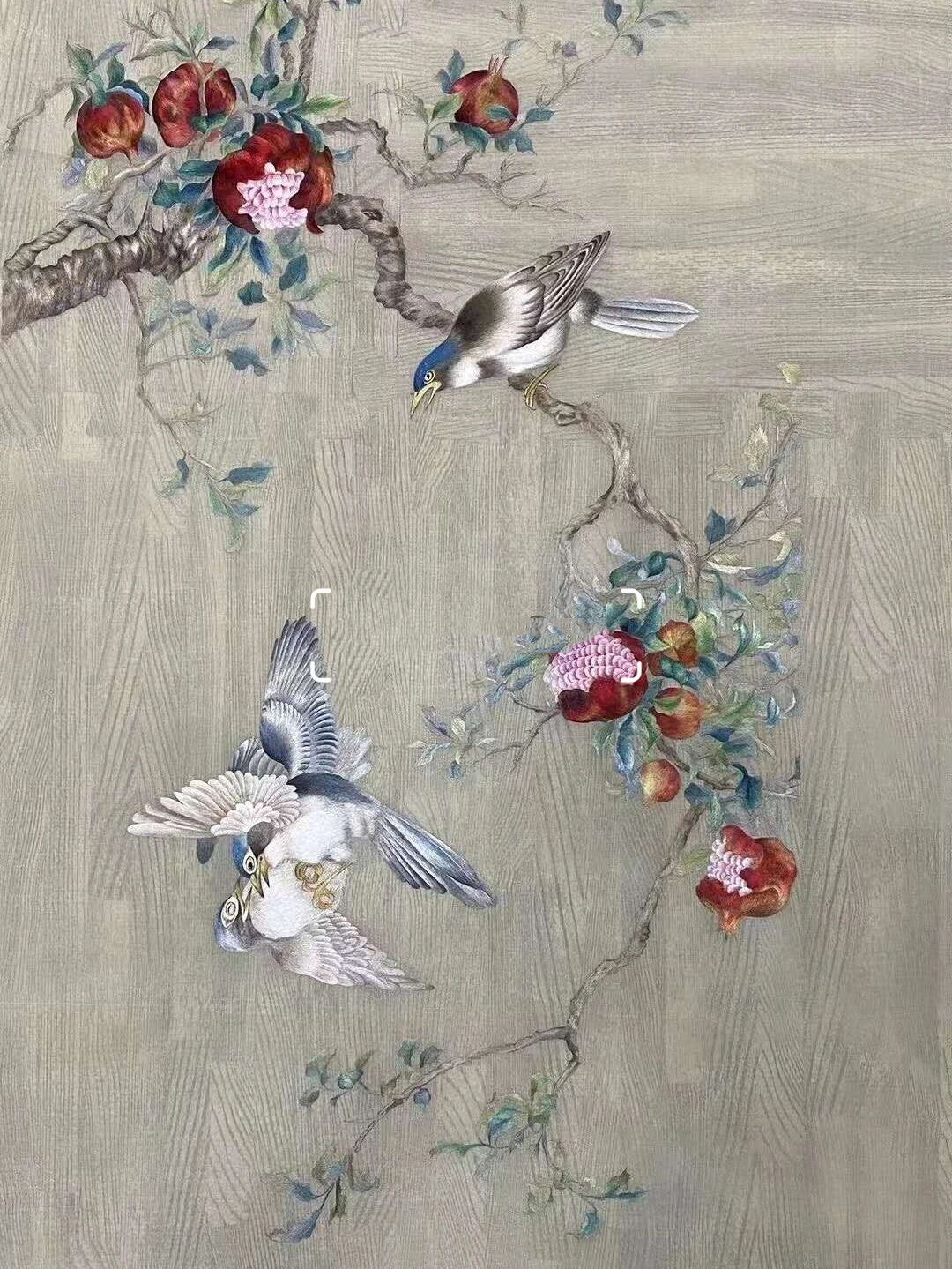 [ 单面绣 ] 苏绣笑口常开,生动有趣的花鸟 一幅生动有趣的花鸟作品