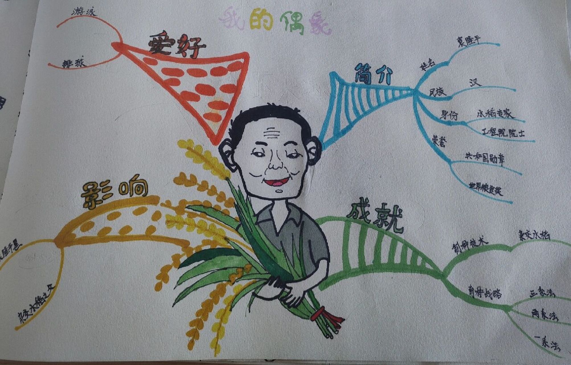 我的偶像简笔画袁隆平