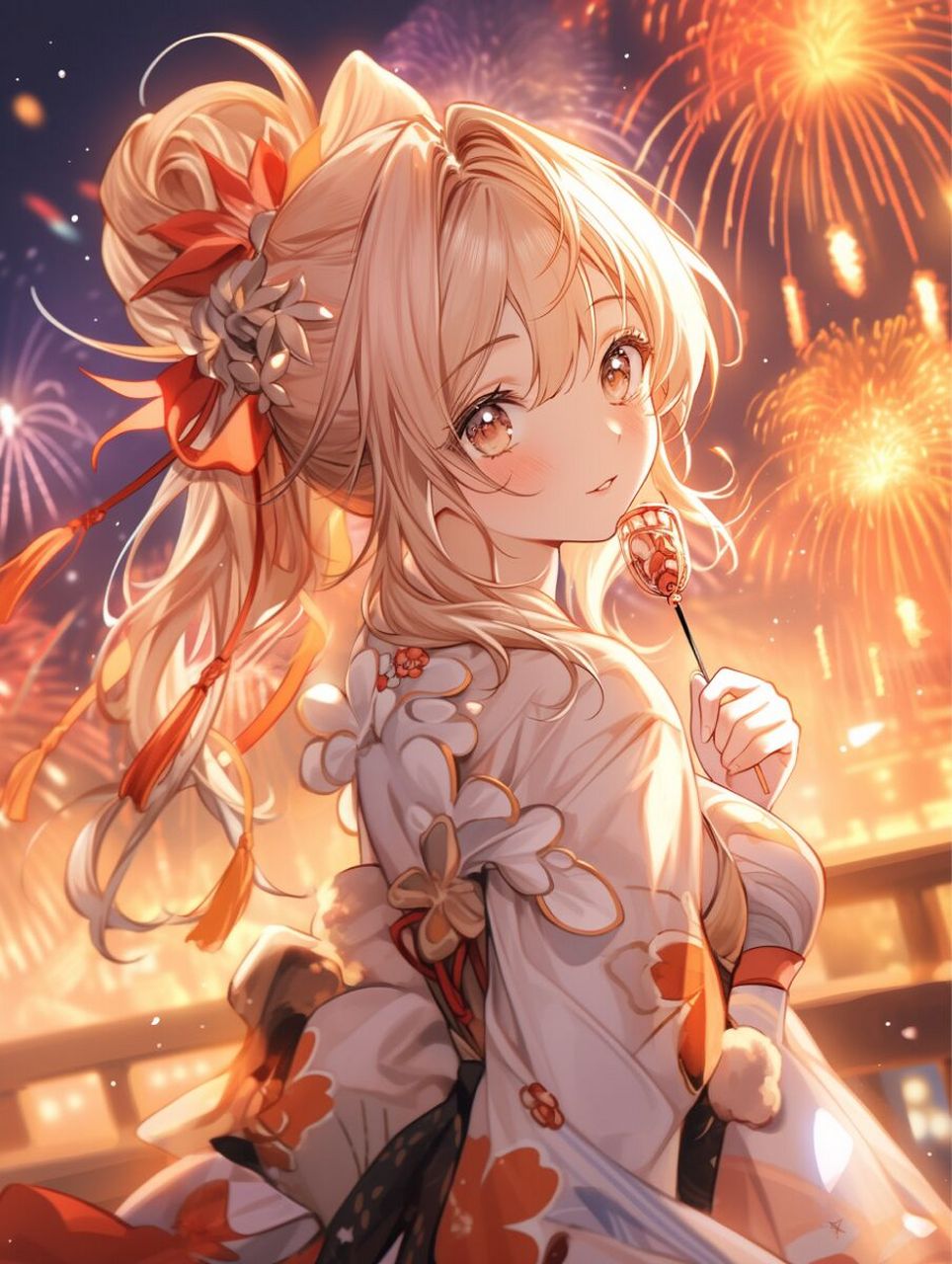 【原神插画】宵宫丨精美壁纸 (含完整咒语)左下角进入  宵宫, 热情似