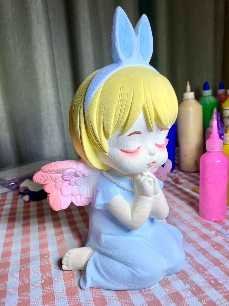 小天使石膏娃娃#手工diy 哈哈哈,画完直接爱住了