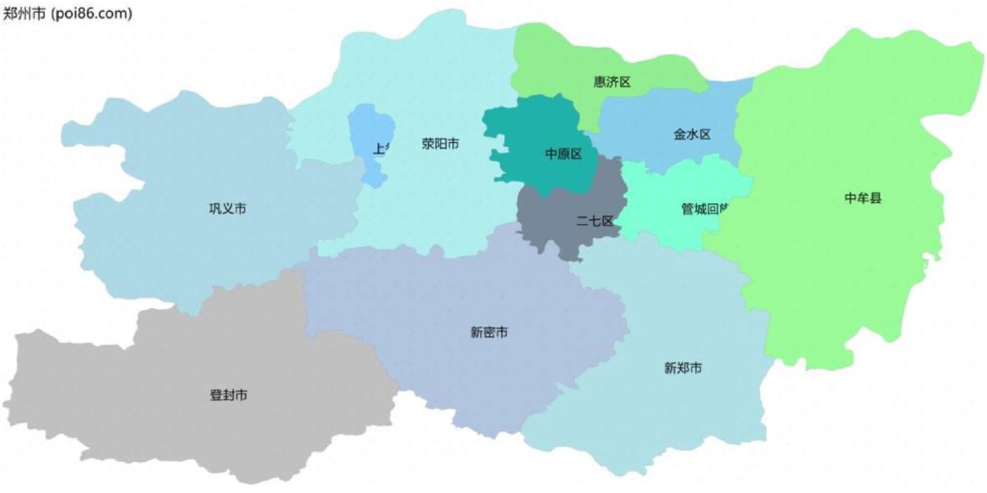 郑州分区地图图片