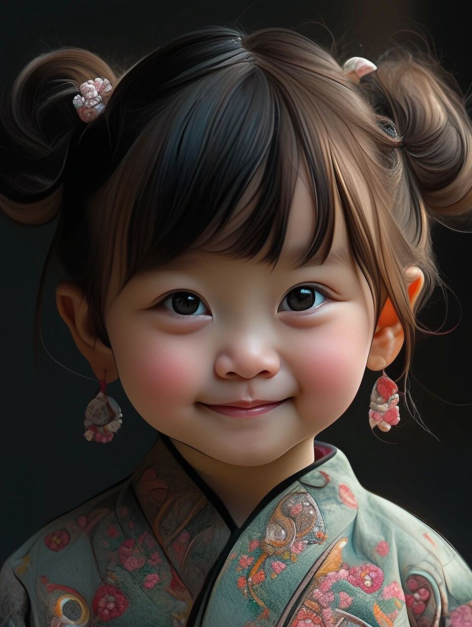 midjourney99中国风可爱小女孩头像