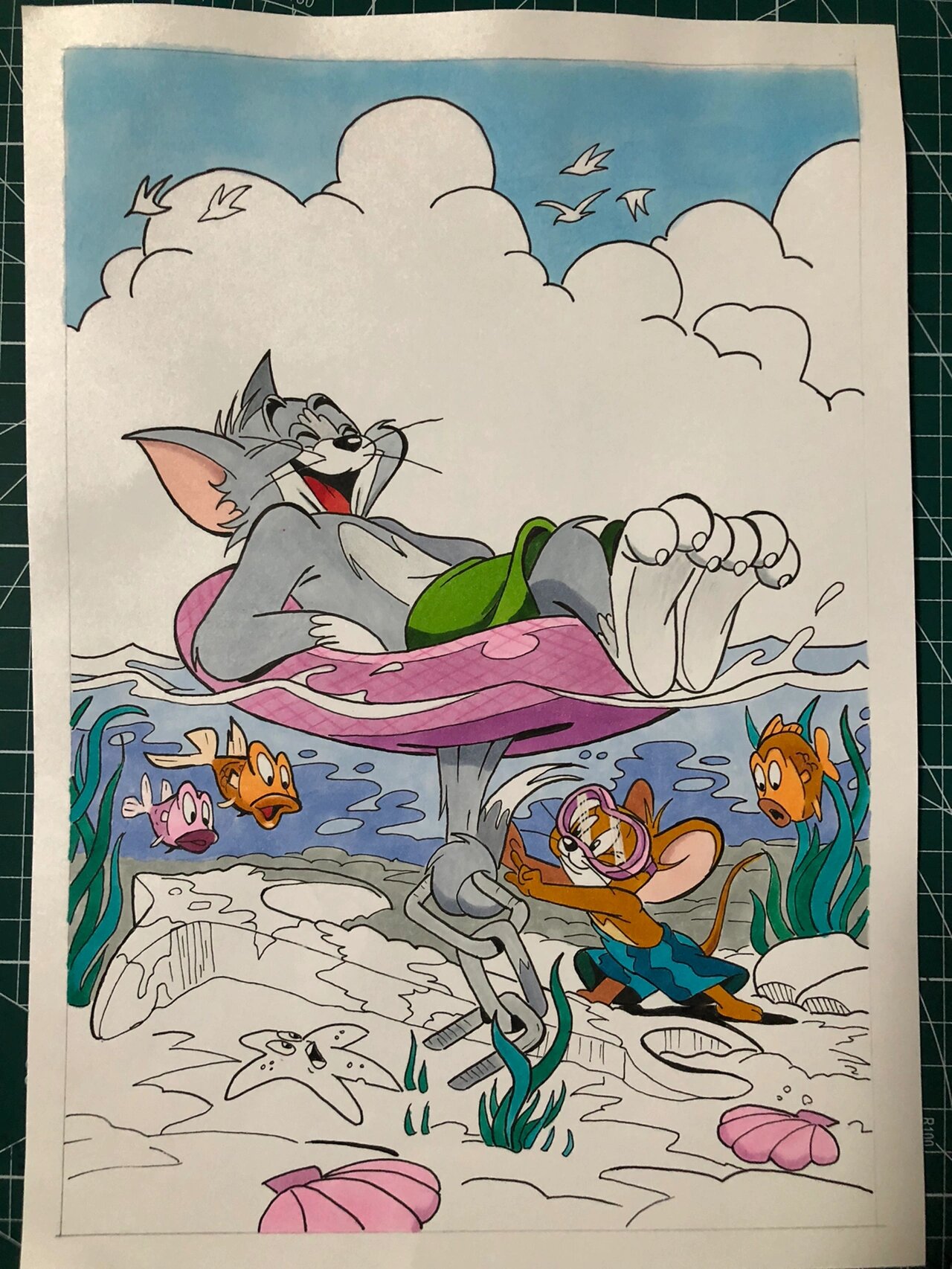 猫和老鼠 马克笔手绘 附过程