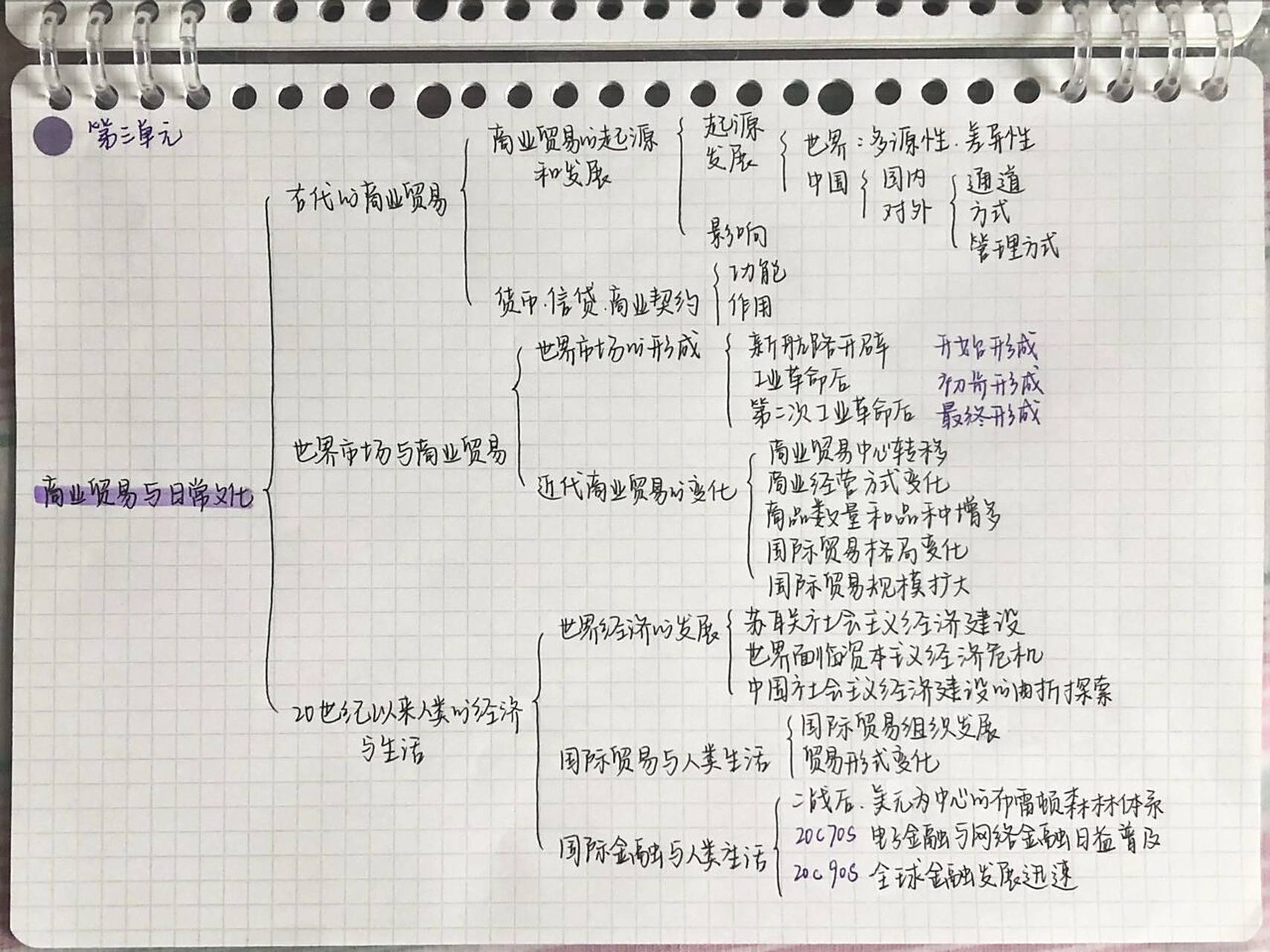 高中历史选择性必修二第三单元思维导图78