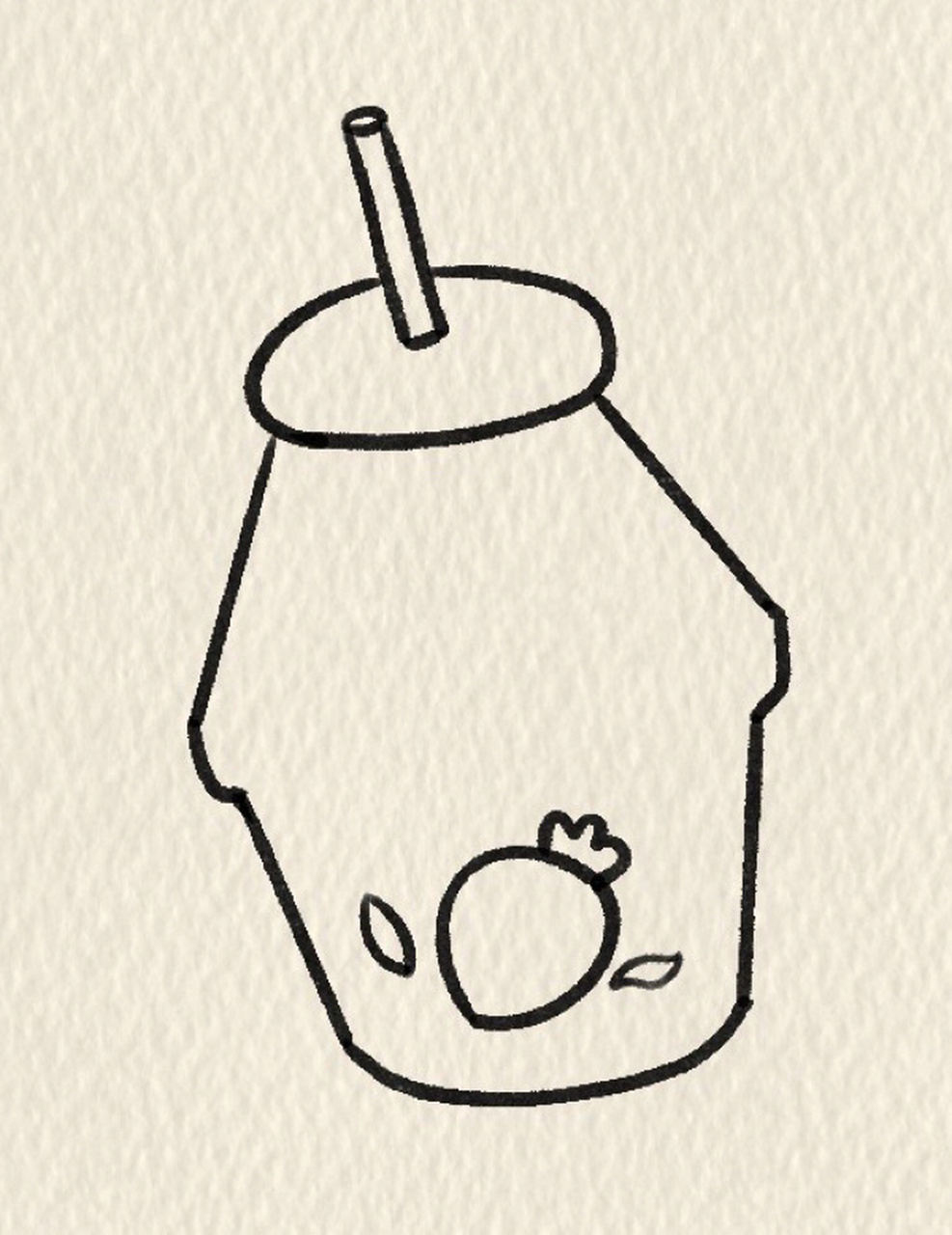 今日份草莓91奶昔,超级爱喝 简笔画教程|每日一画|手帐素材|零基础