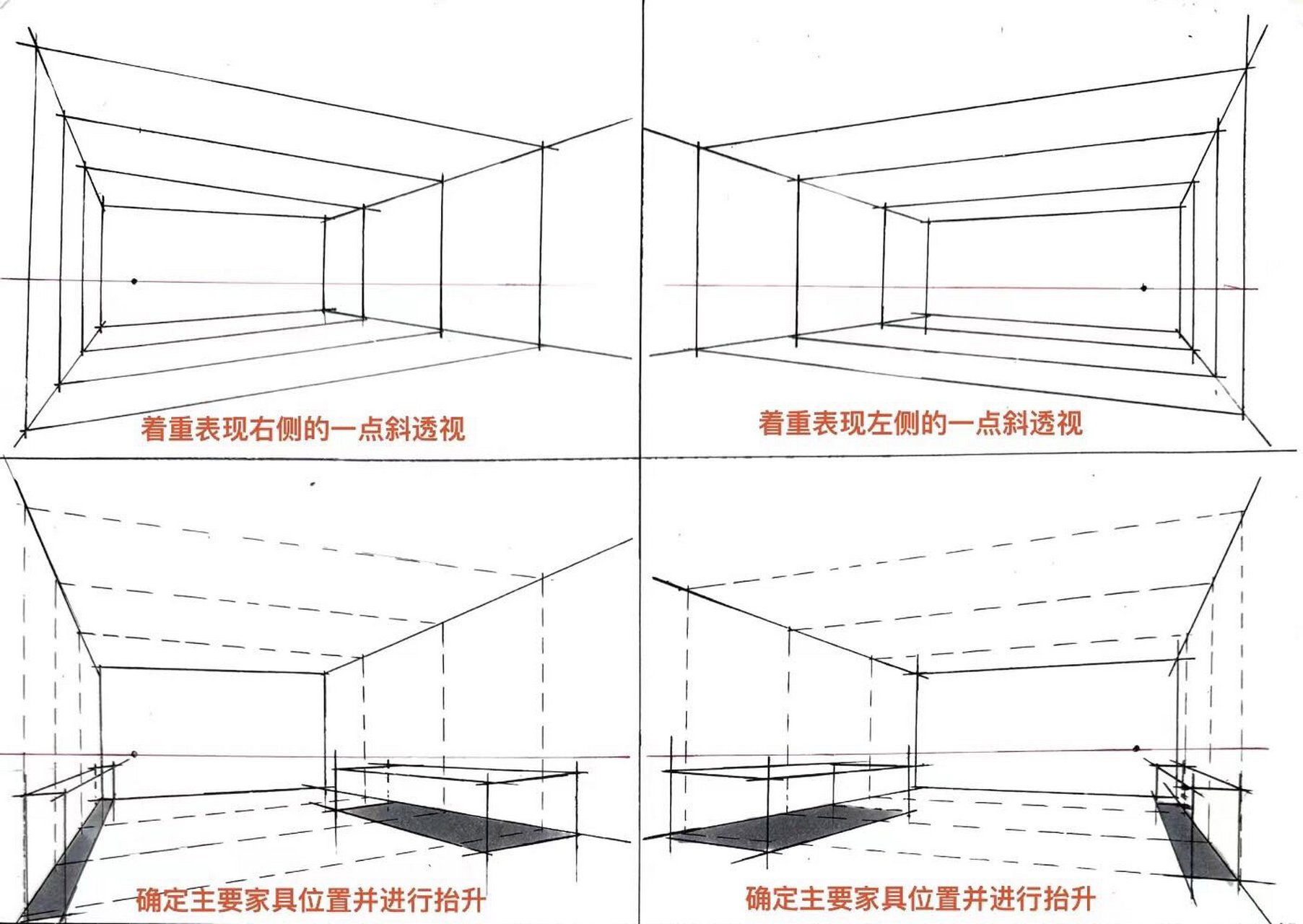 斜角透视的画法步骤图片