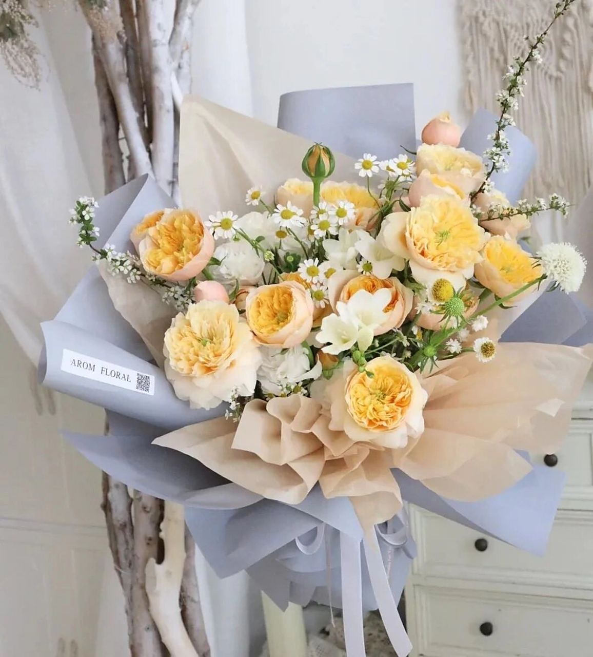 橙黄色玫瑰系列 第四种:黄蝴蝶 黄蝴蝶属于中花型多头玫瑰,花瓣呈鹅