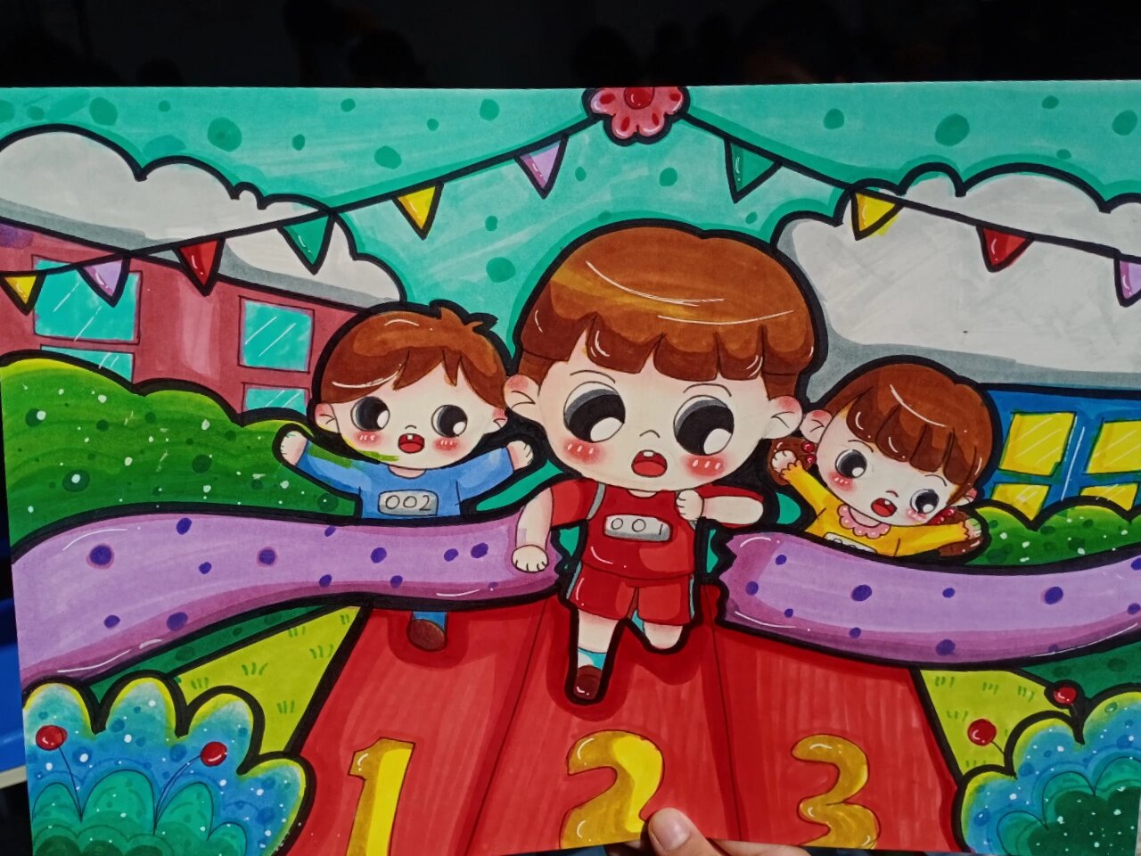 运动会主题儿童画