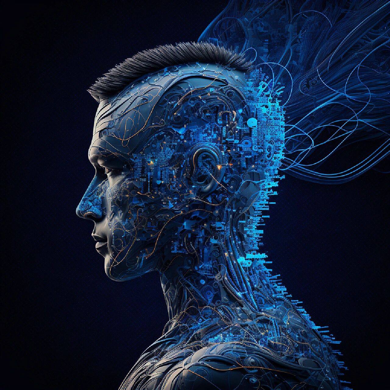 黑客风头像 信号线路组成的头像,适合技术大神.