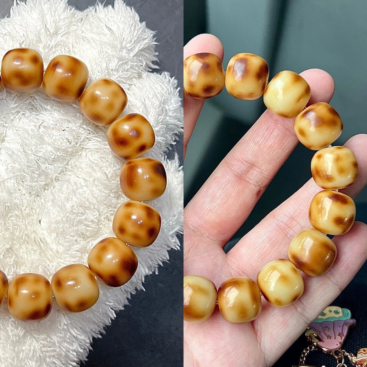 99卡15炭烤虎皮菩提盘完前后对比图来了  满打满算盘了一个月大概