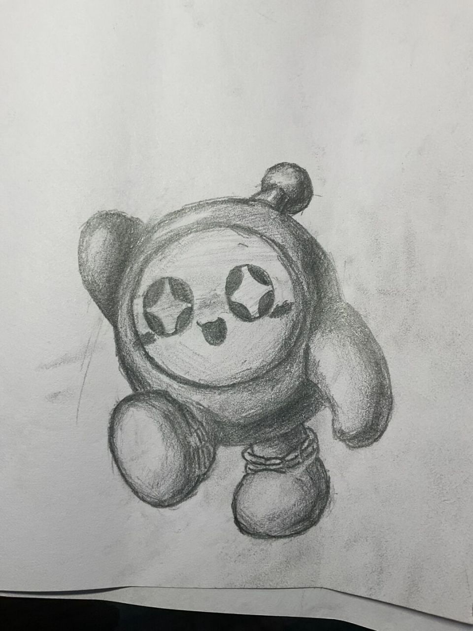 蛋仔绘画,但是素描～ 第二张还未完工,打算给帽子看看～ 很难的啦～求