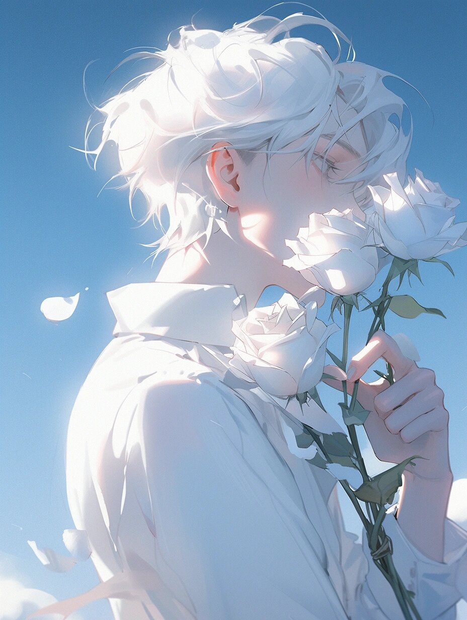 【白玫瑰男生头像】一手浪漫 一手烟火