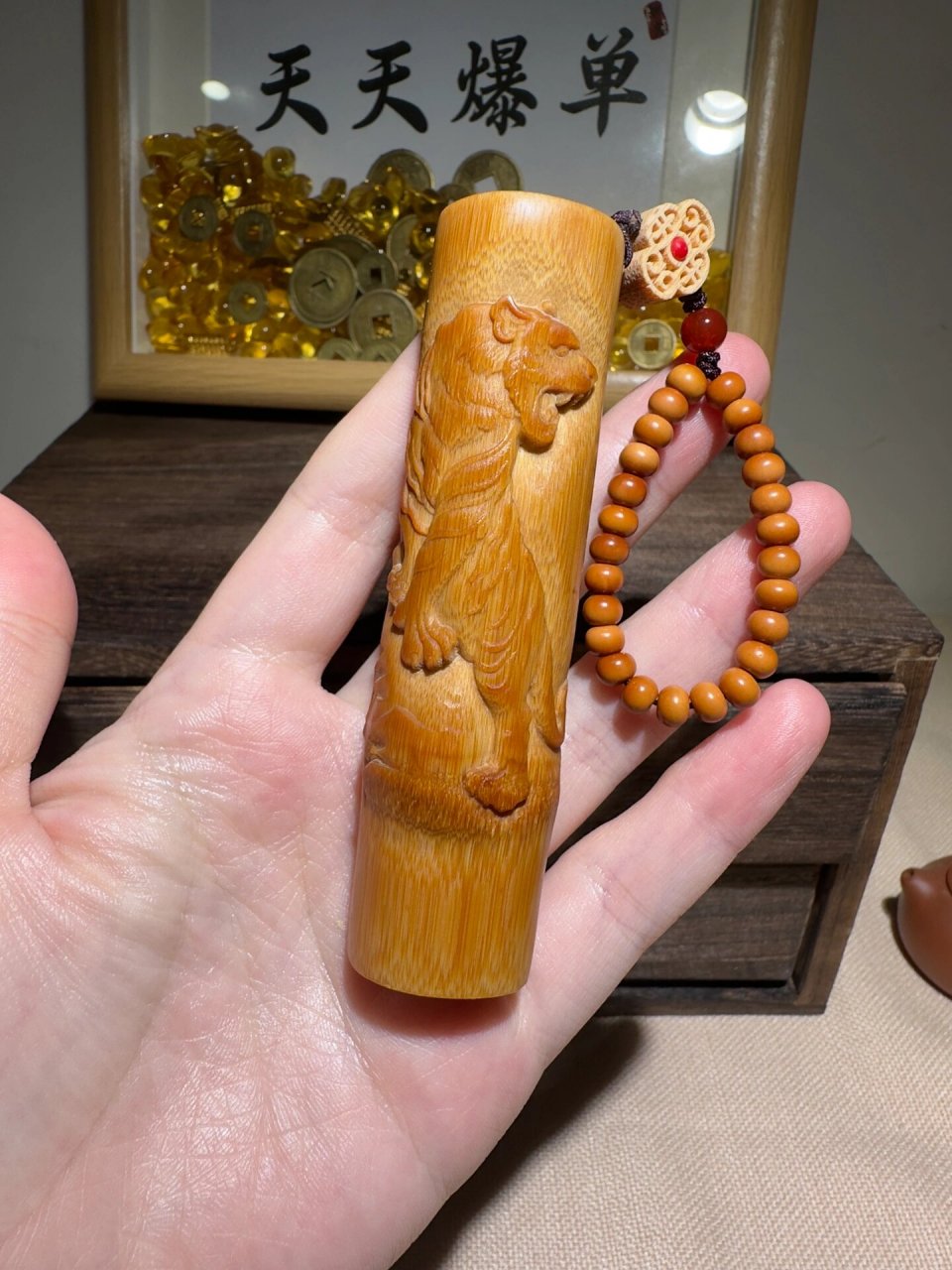 今日份diy|实心竹雕文玩手把件     实心竹雕刻.一物一图.