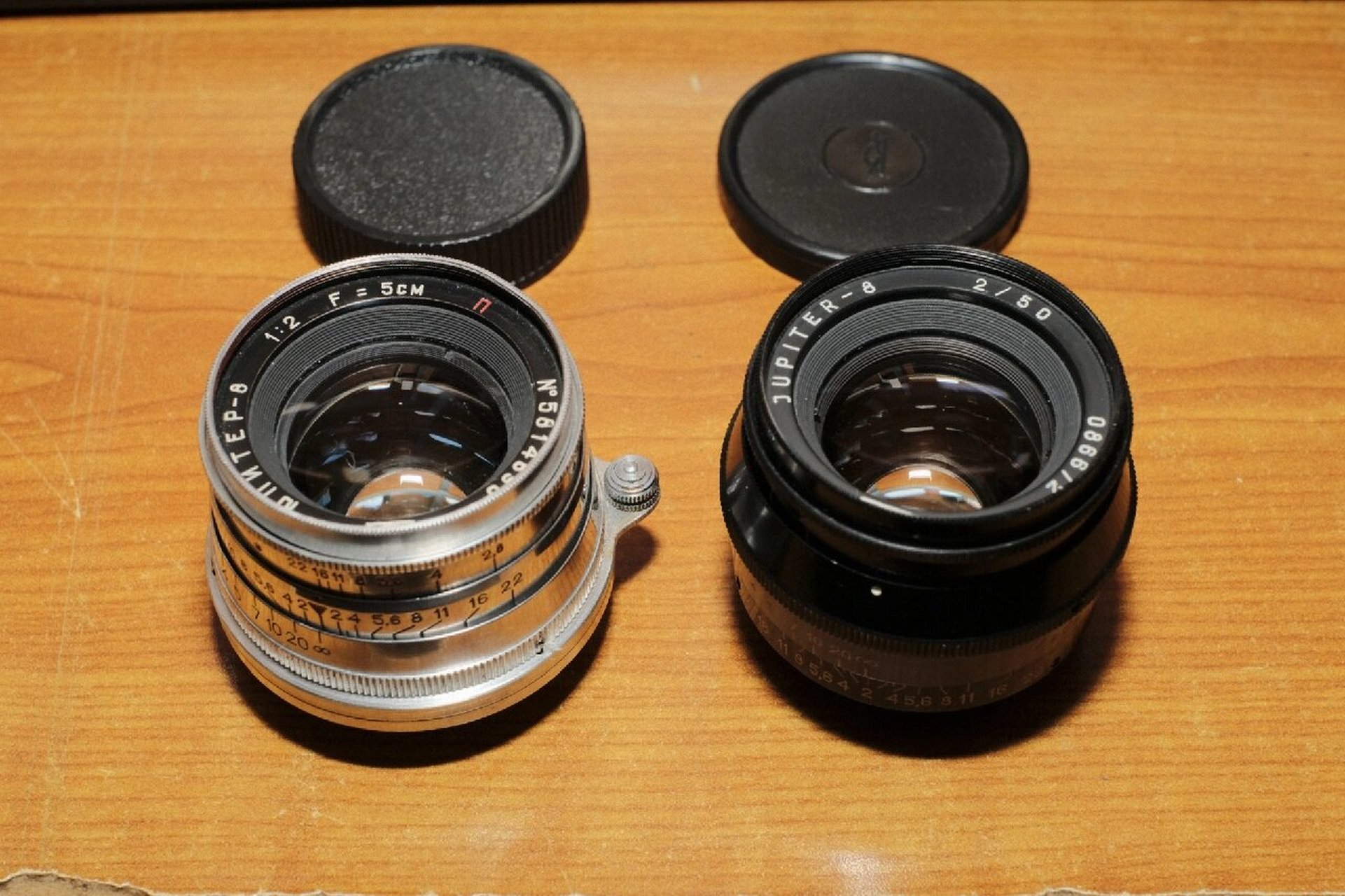 两种尤比杰尔8 jupiter-8,银色和黑色 l39口sonnar结构镜头