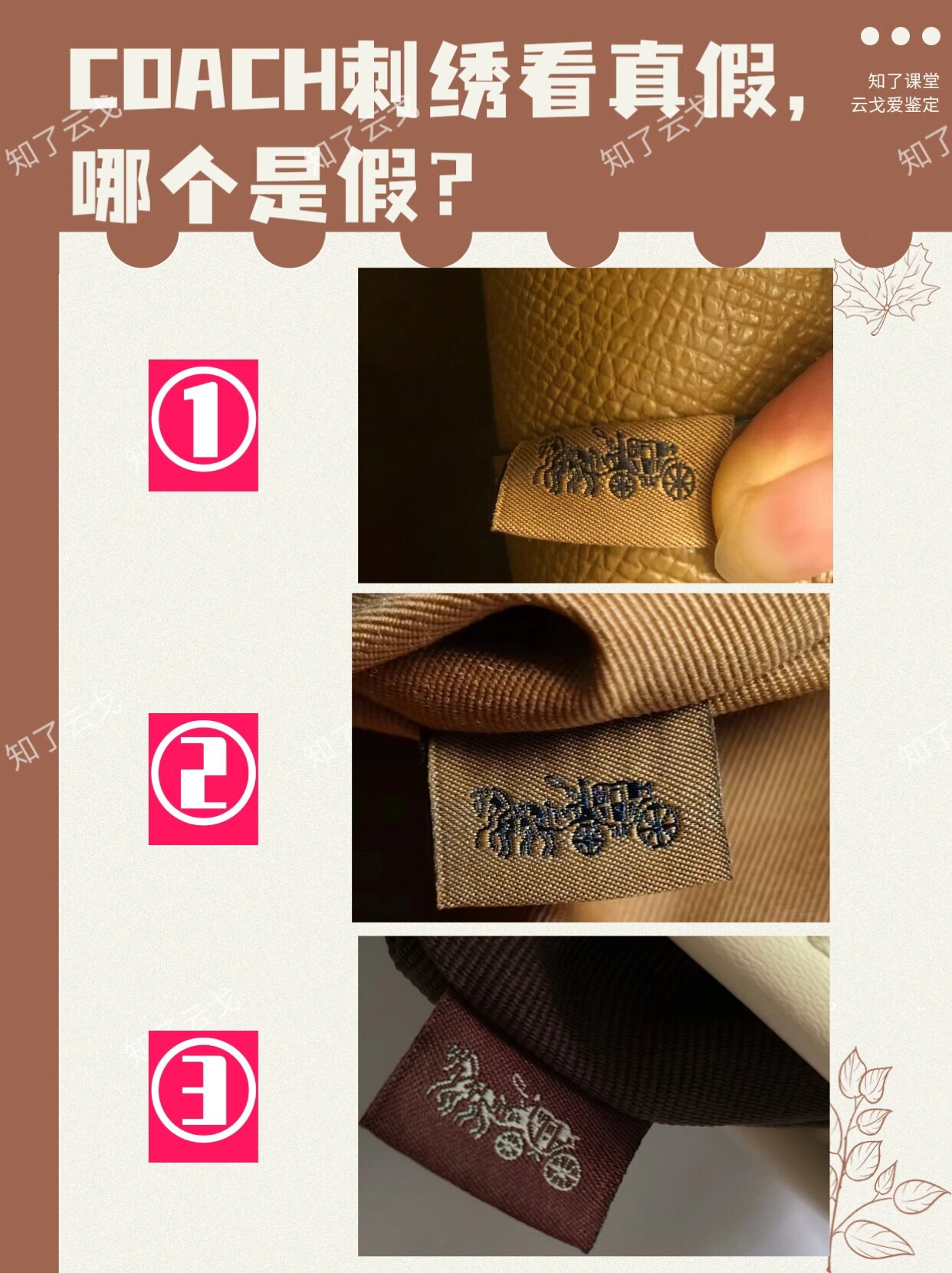 干货6015coach蔻驰核心鉴定看马车刺绣真假