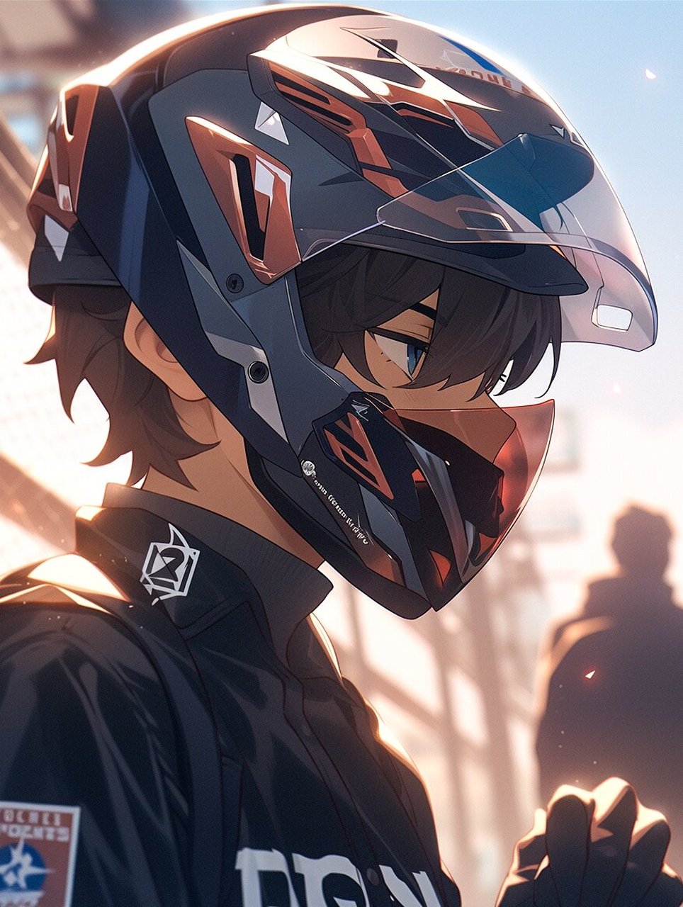 男生头像丨炫酷的头盔机车少年 mj生成的戴头盔的男生,感觉超炫酷