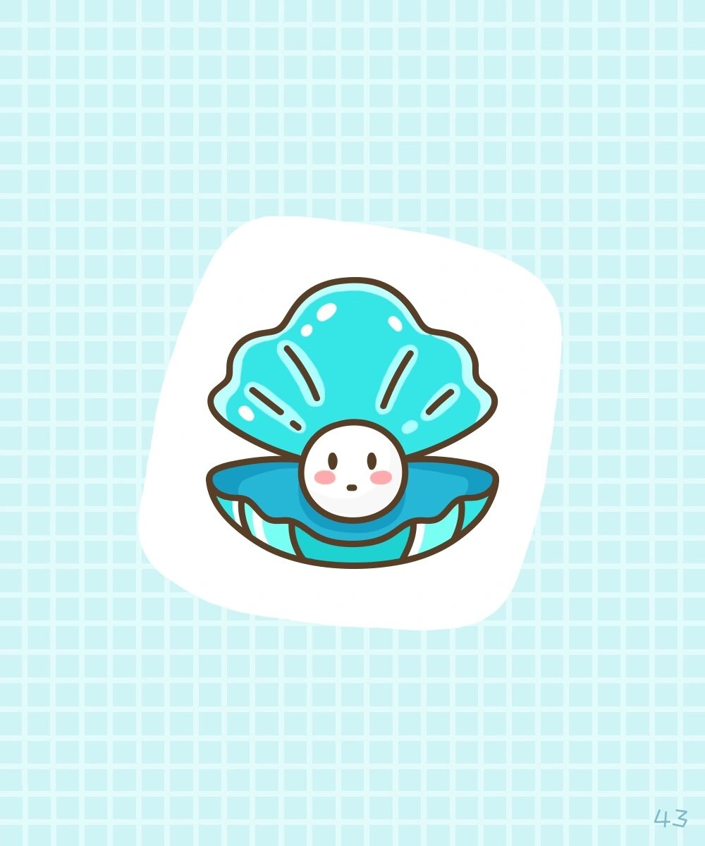 简笔画教程·海底世界·贝壳珍珠