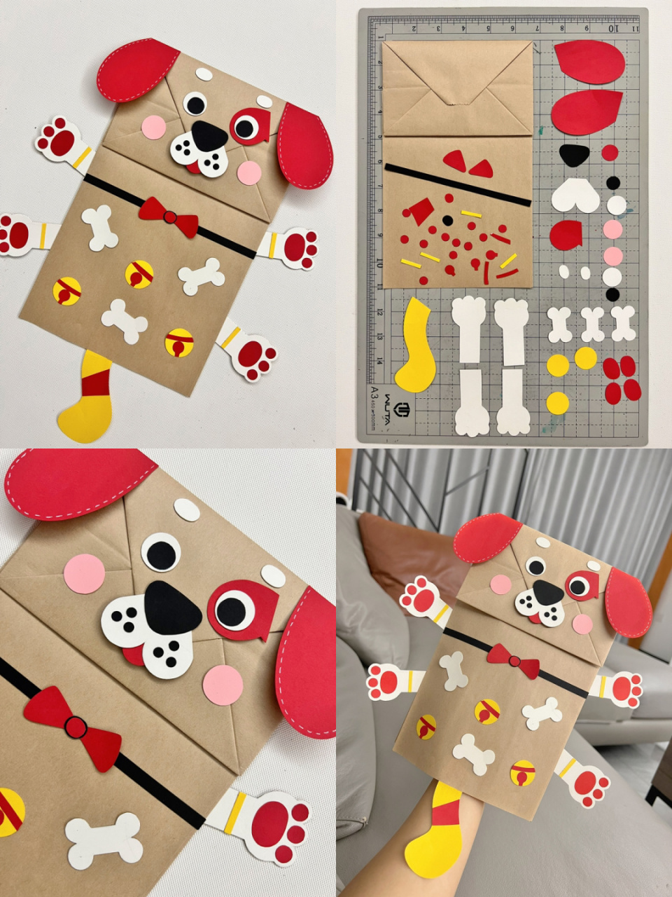 纸袋手偶《十二生肖—狗》 #笔记灵感# #我的手工日常# #diy手工制作