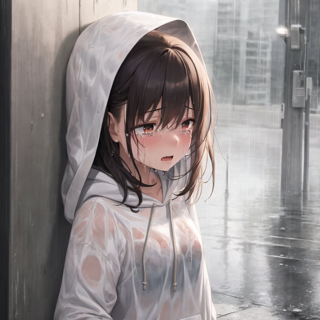 雨中哭泣,悲伤系列女孩高清头像壁纸手机