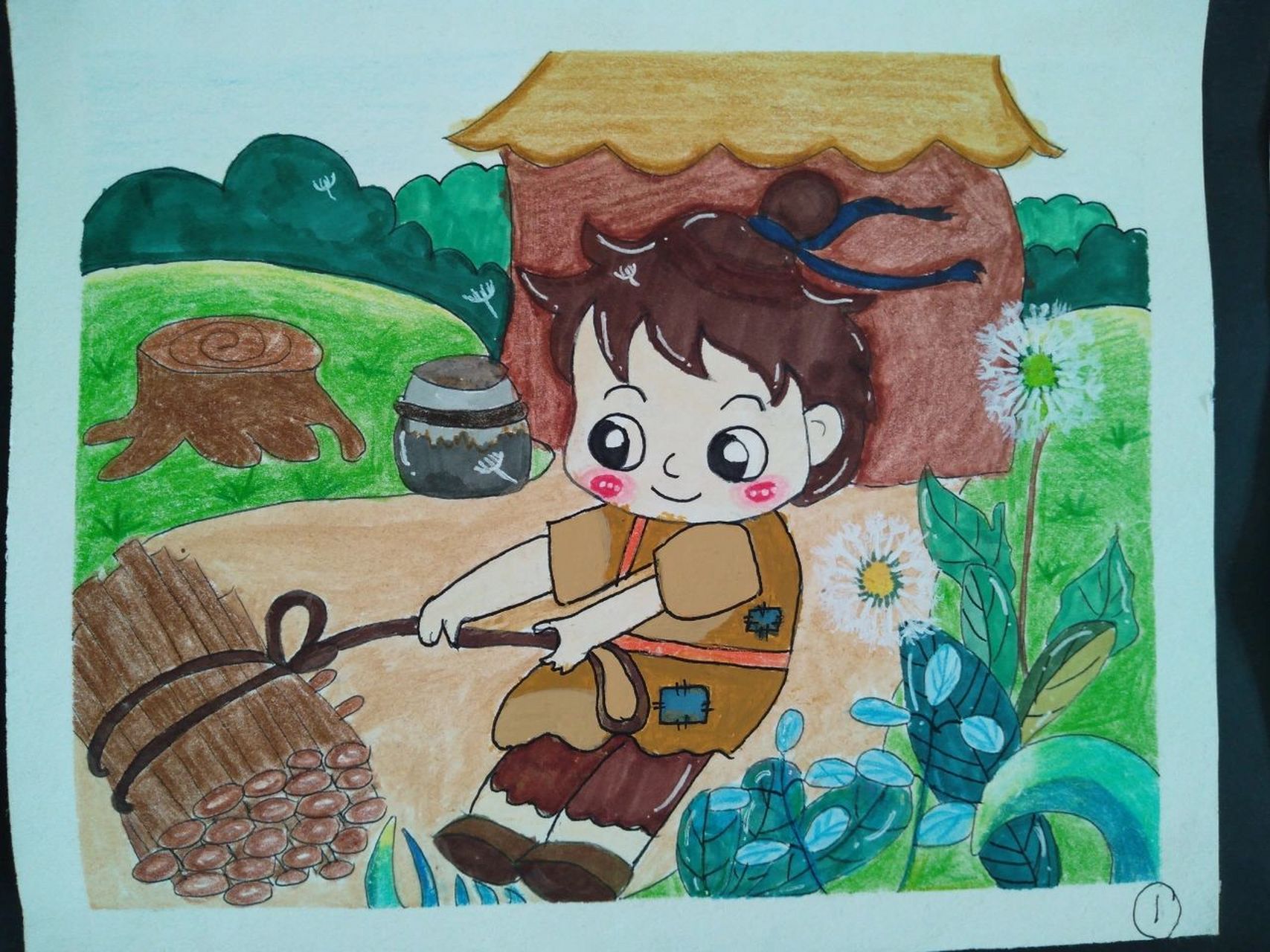 连环画 神笔马良 最后一次的简笔画作业 神笔马良 我是根据绘本画的