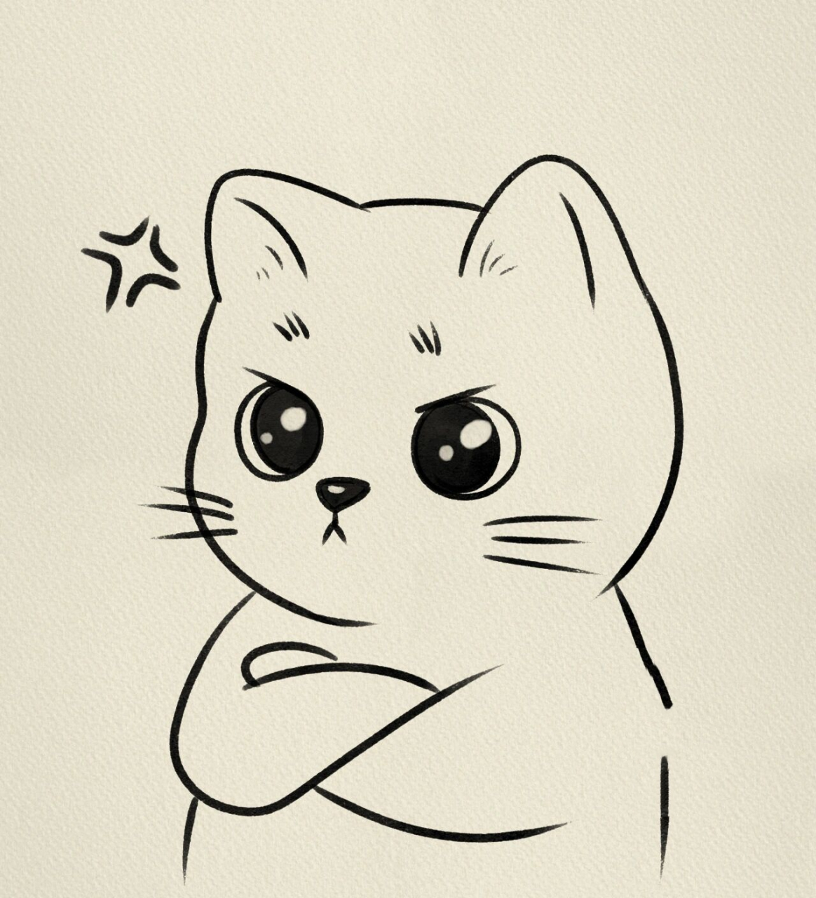 生气猫咪简笔画‖(26)       临摹