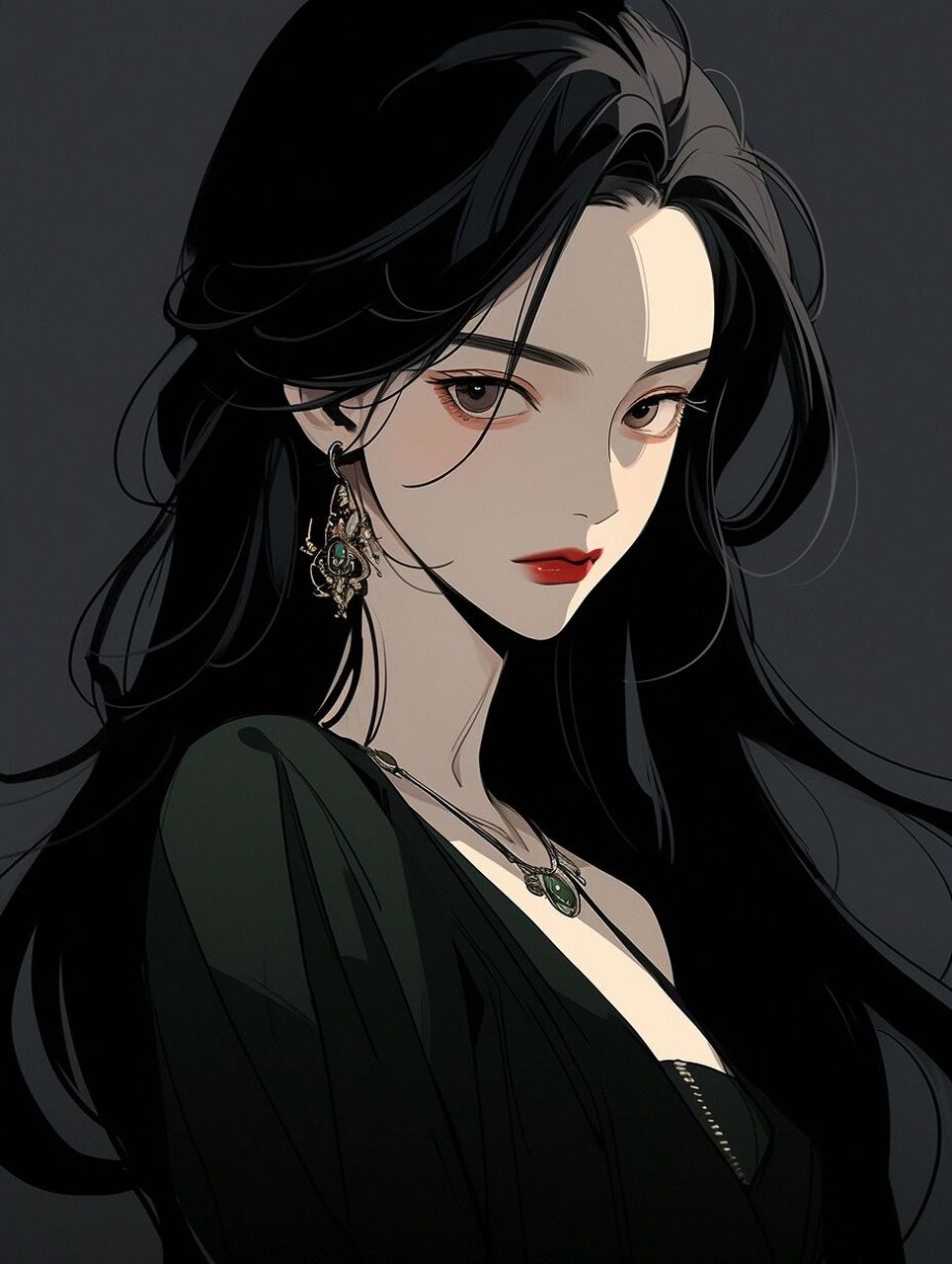 冷色系插画壁纸头像·高冷氛围感美女 我有四个愿望: 不劳而获,不学有