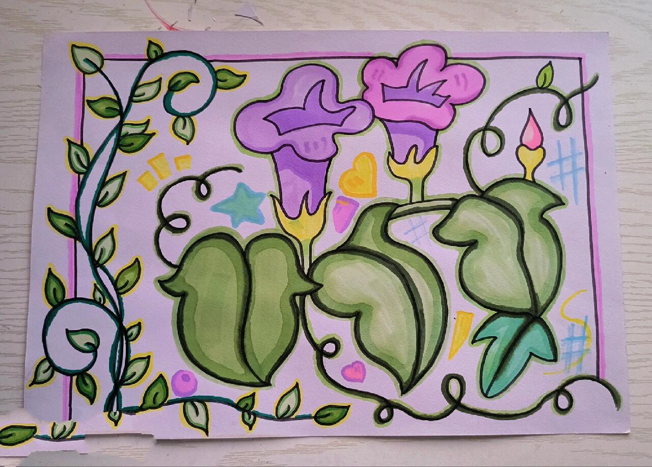 藤蔓儿童画