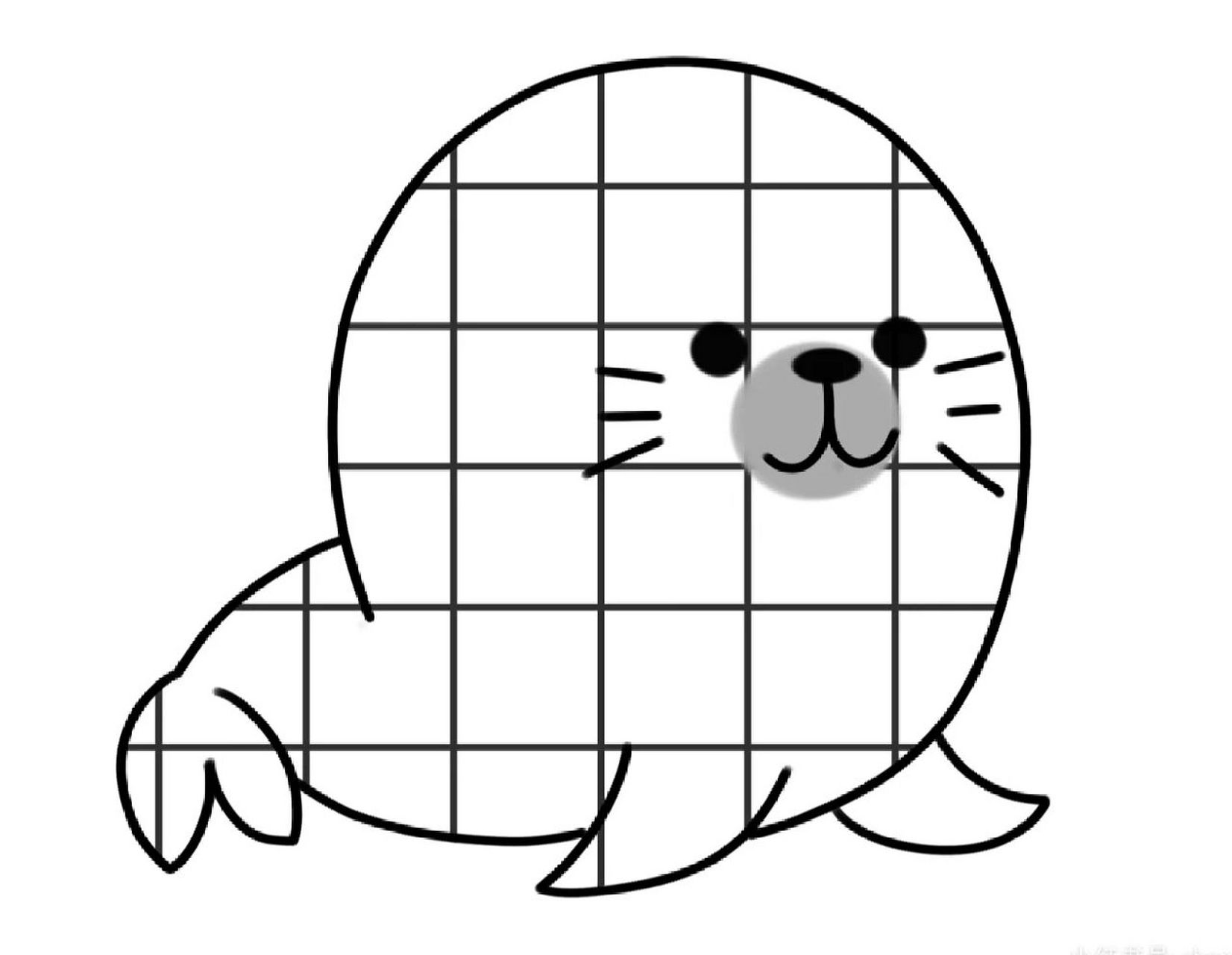 格子画 除了在格子里涂色,还可以在格子里粘贴装饰