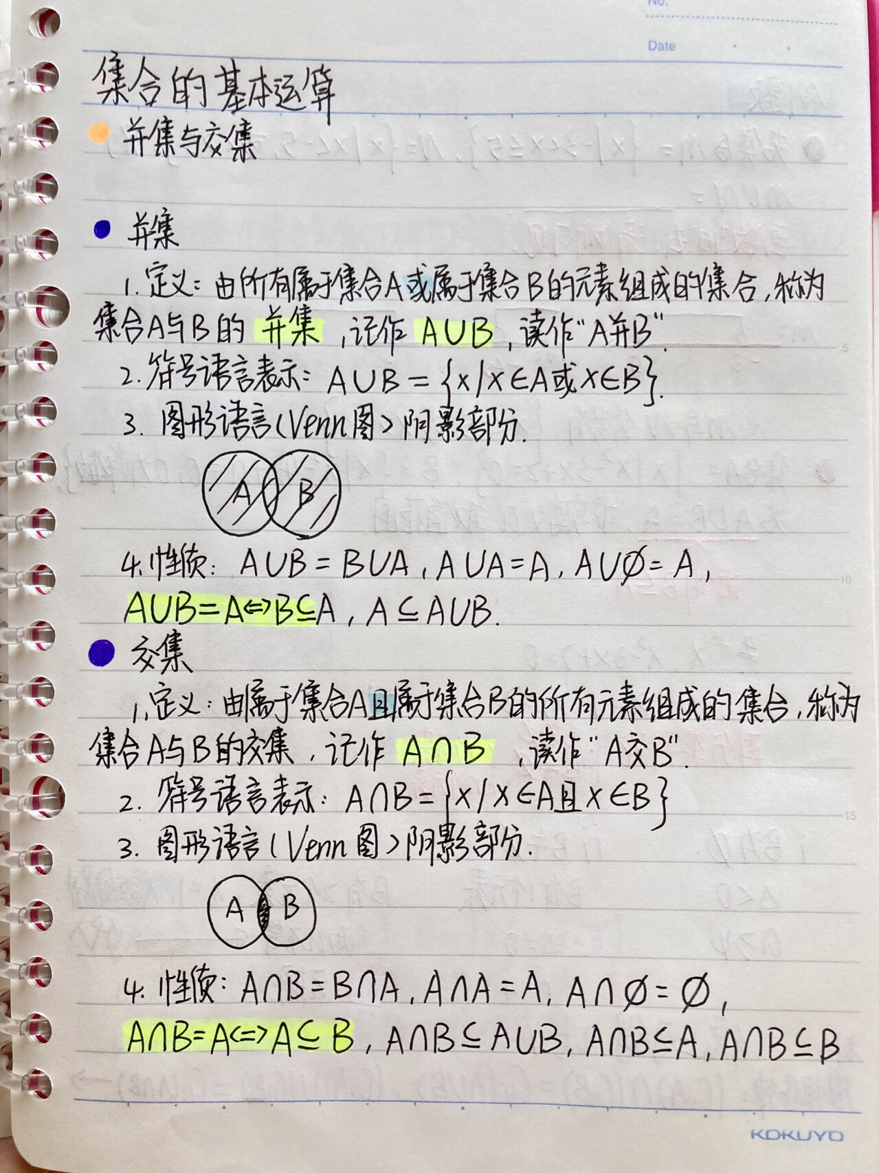 笔记     高一上数学笔记第一单元—集合