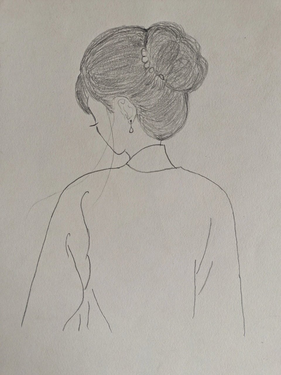 简笔画|复古女孩背影图7815 最近流行一句话就是,你91了吗?