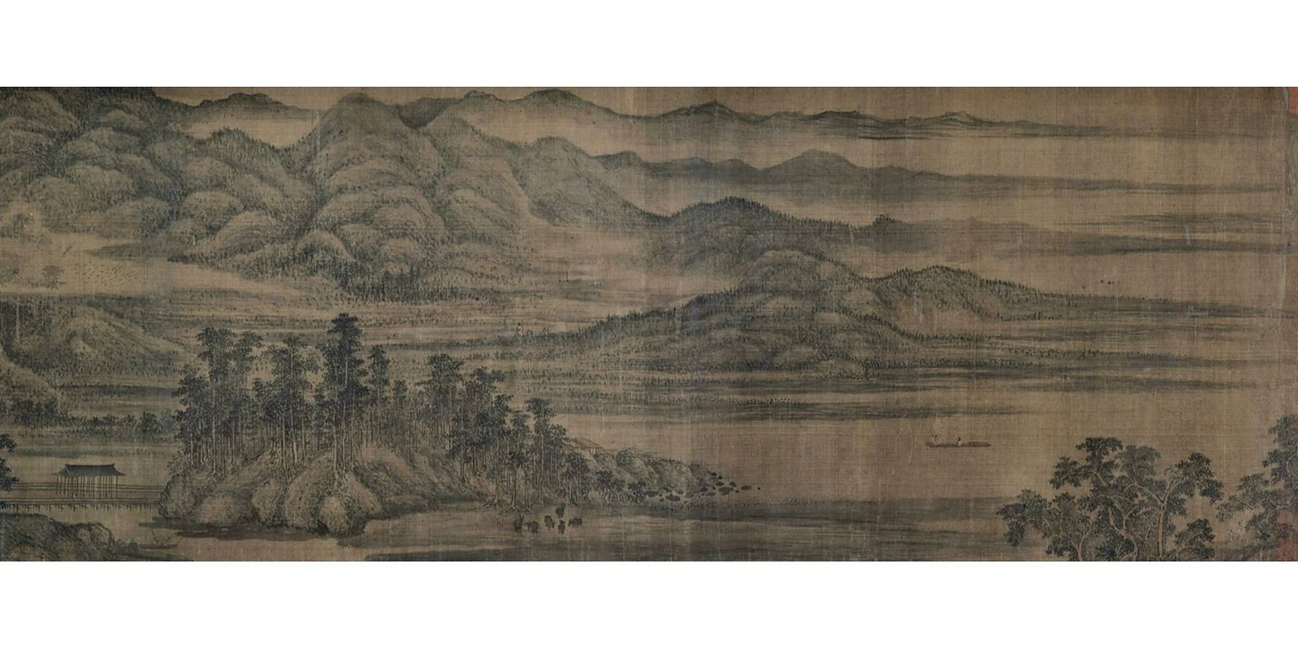 100幅中国名画赏析【30】《夏山图》 画家:董源 创作时间:五代 尺寸