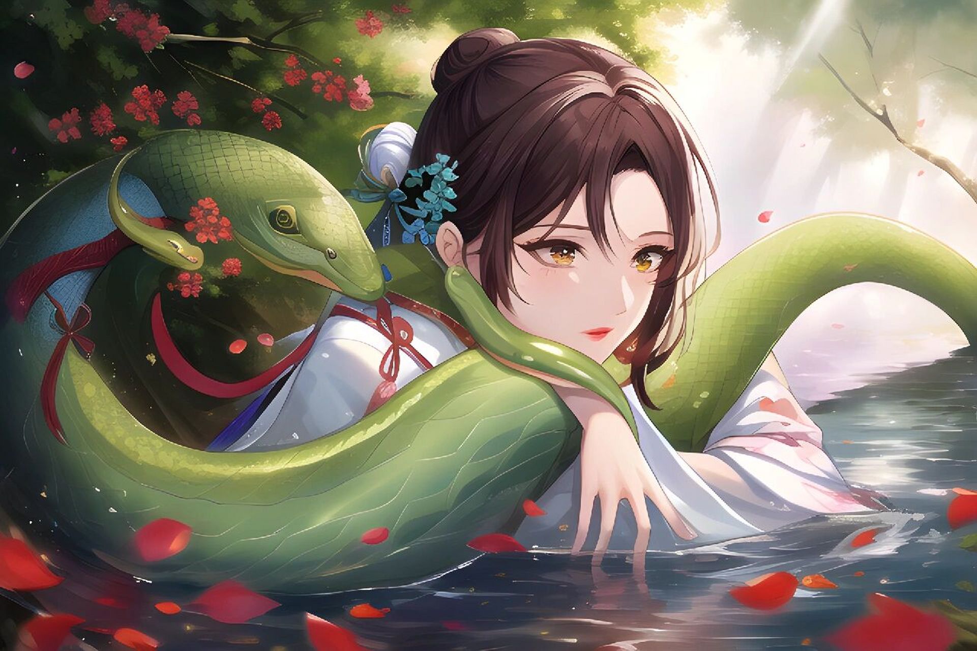 小青和小白 ai绘画   draft 的二次元模型真好用