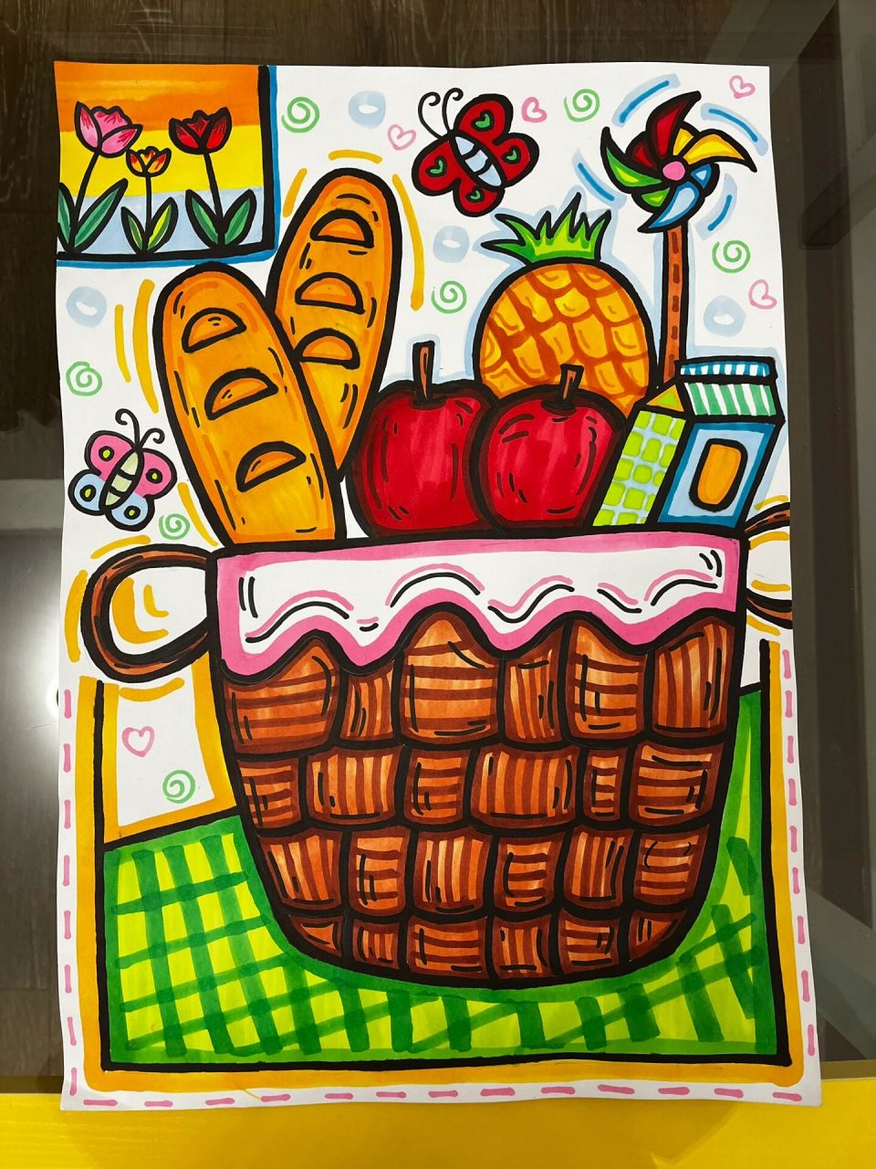 儿童画 创意美术 《野餐9415》 939969♀15哈喽宝贝们