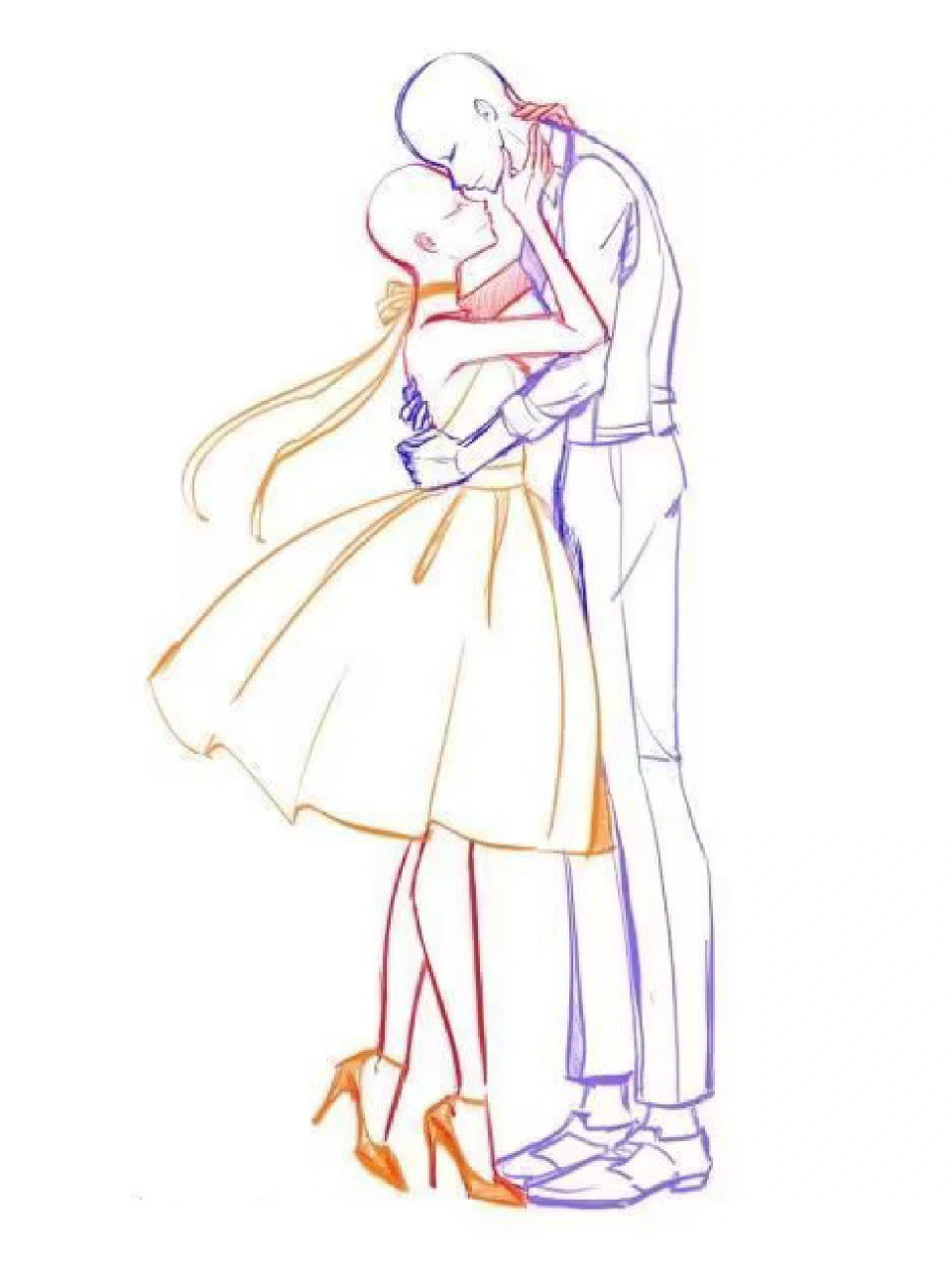 78绘画参考(53)双人动作②