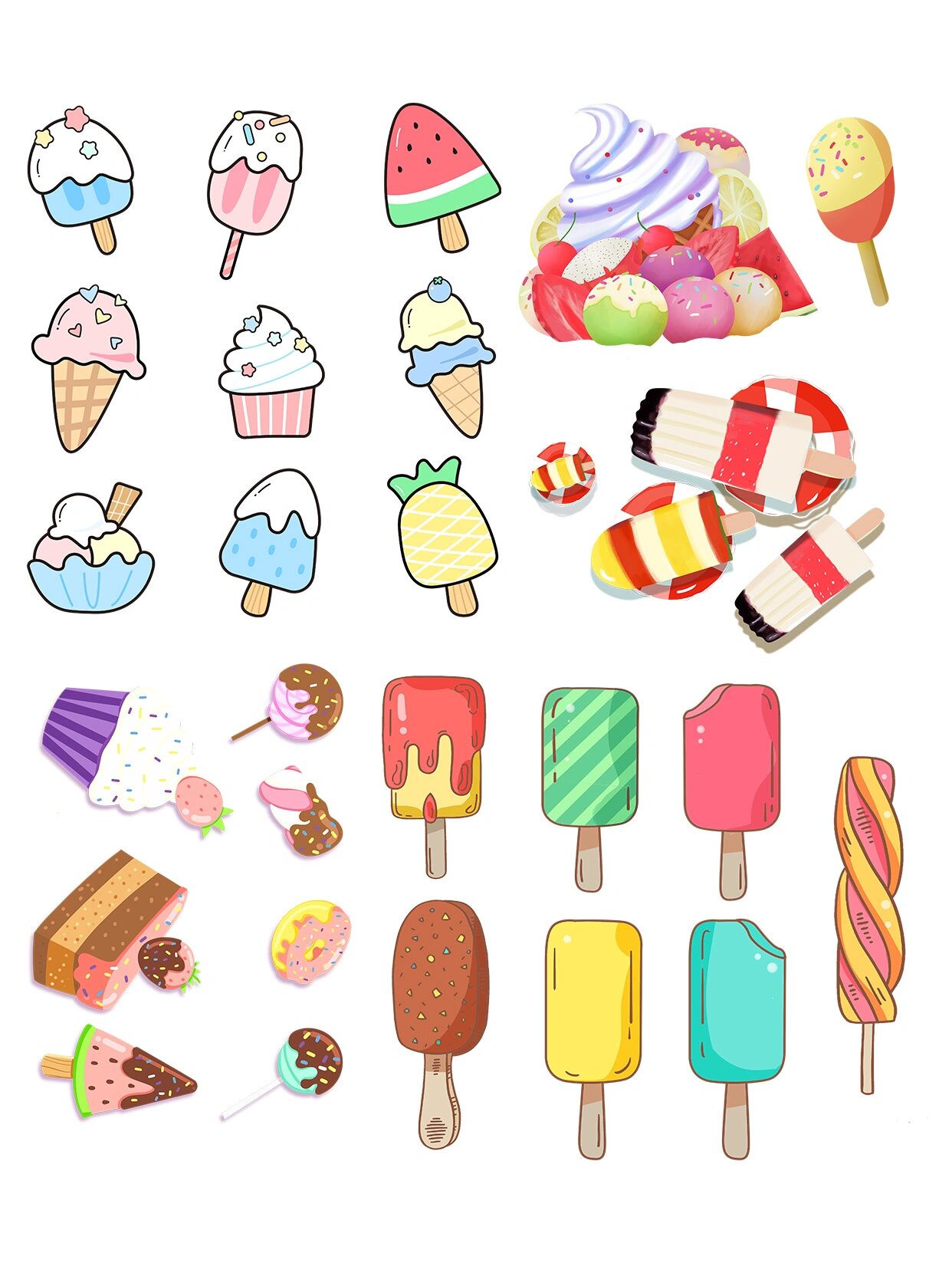夏天🍦卡通冰淇淋雪糕🔥免抠素材
