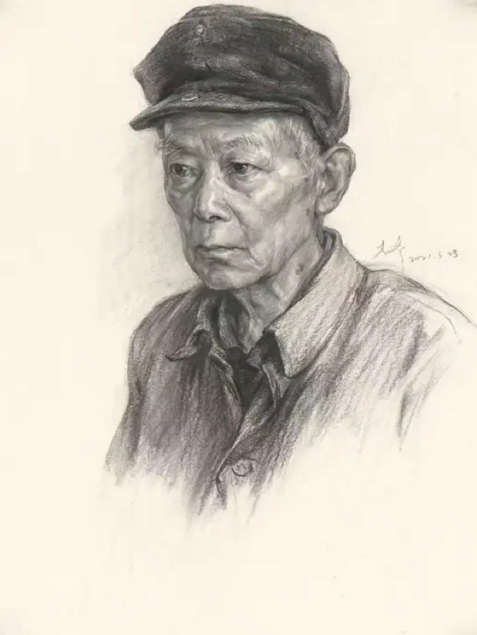 李峰老师素描头像作品欣赏～ 李峰老师简介 毕业于中国美术学院油画系