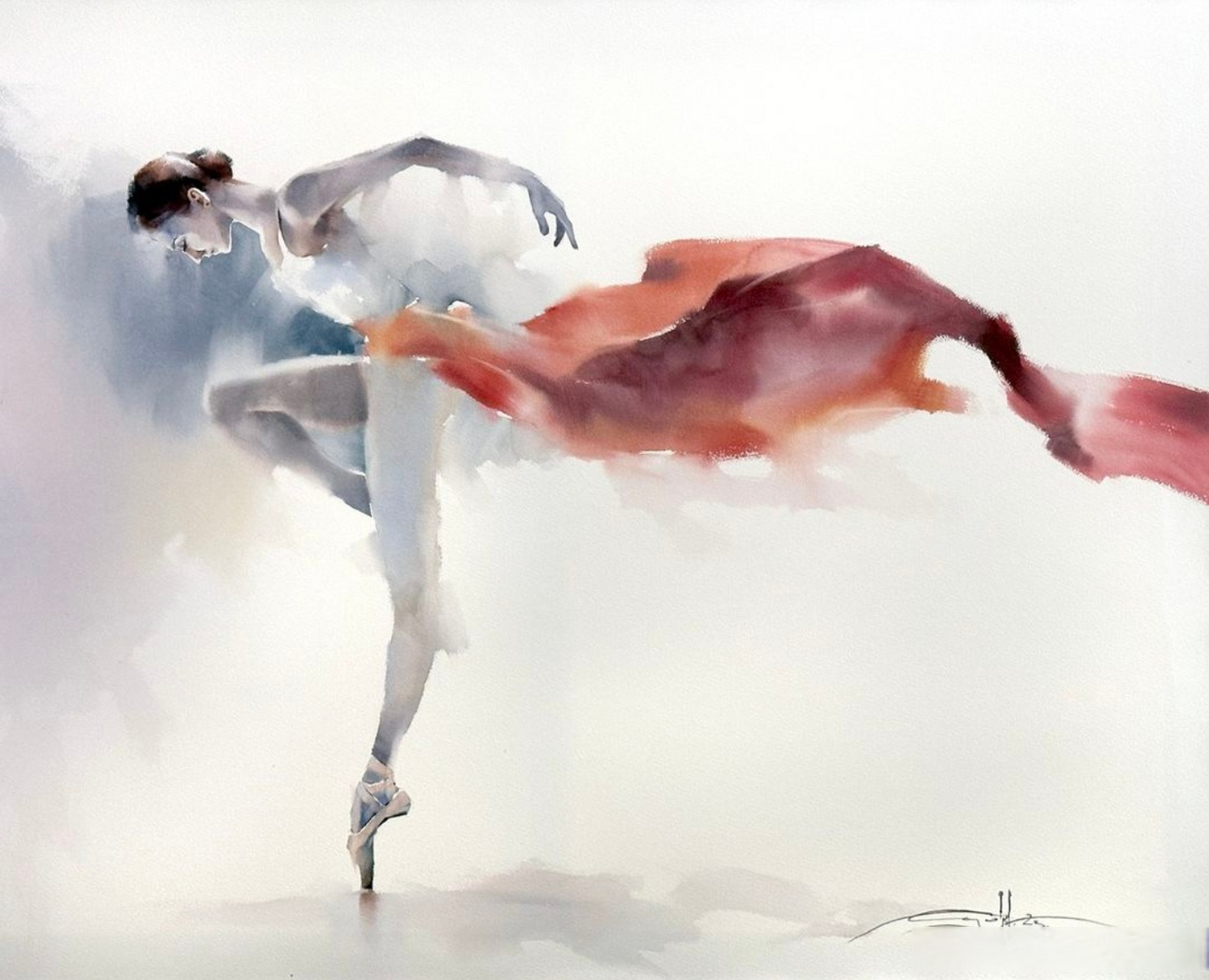 【 芭蕾舞者 michael solovyev水彩画 】