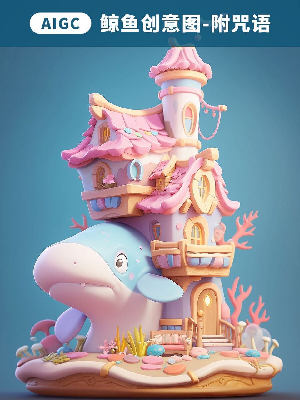 😍 	 这款海报采用了3d立体设计,让鲸鱼看起来栩栩如生,仿佛就在