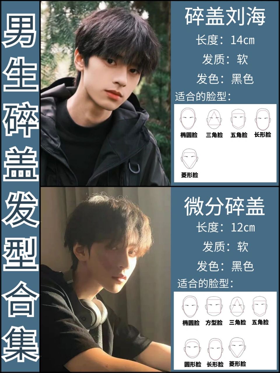 男生碎盖发型合集/回头率超高/男士发型参考 男生碎盖刘海合集 92碎