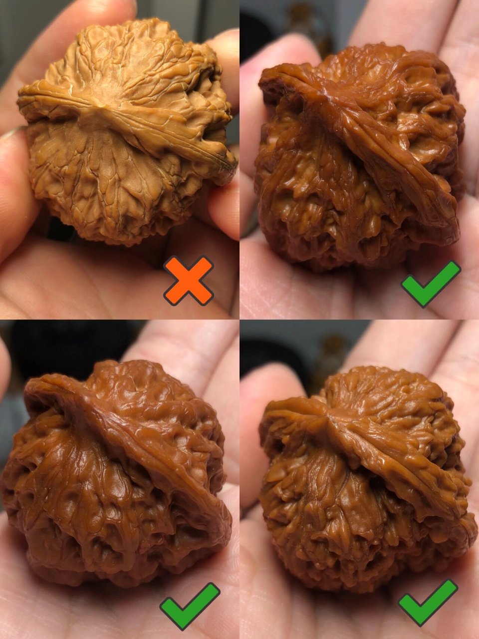 文玩核桃| 如何看"是否修过" 核桃是否"修过"还是很好辨认的.