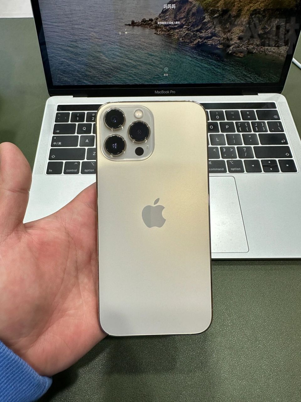 苹果13promax金色256g,电池9195,无拆修,成色完美,屏幕小花,特价出