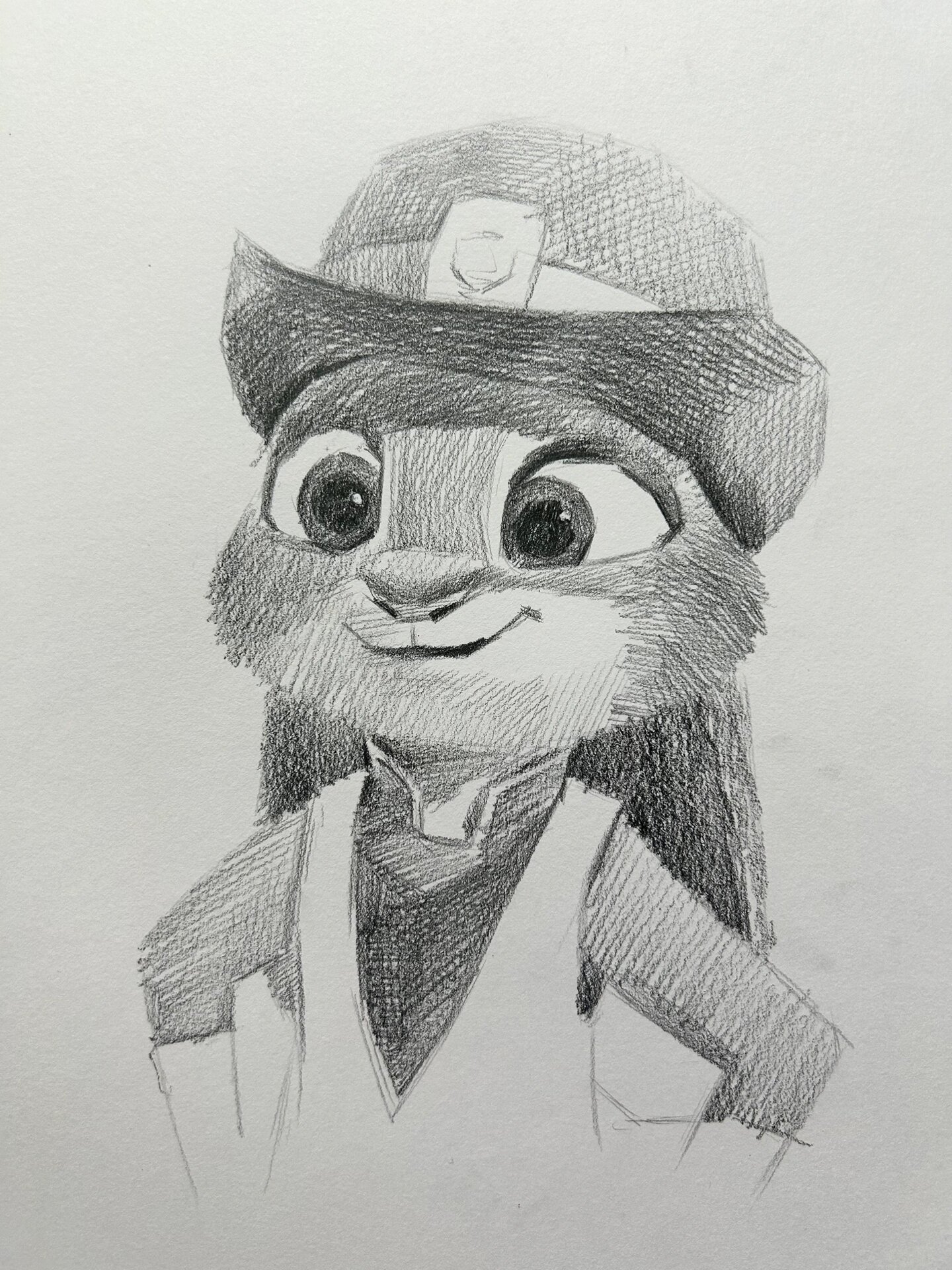 趣味素描 朱迪兔子警官 绘画步骤图