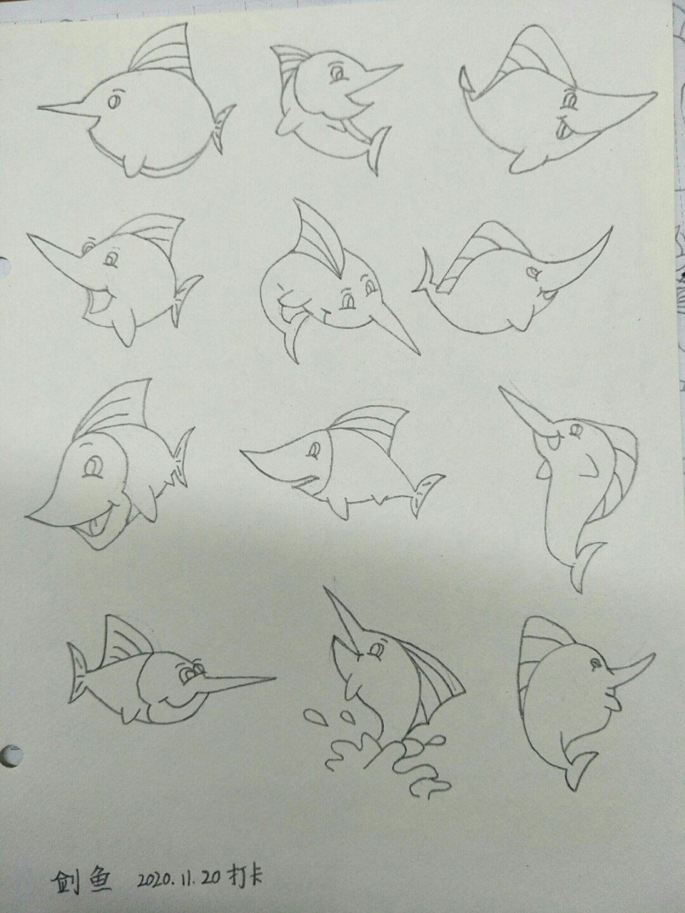 简笔画剑鱼,坚持打卡 #绘画