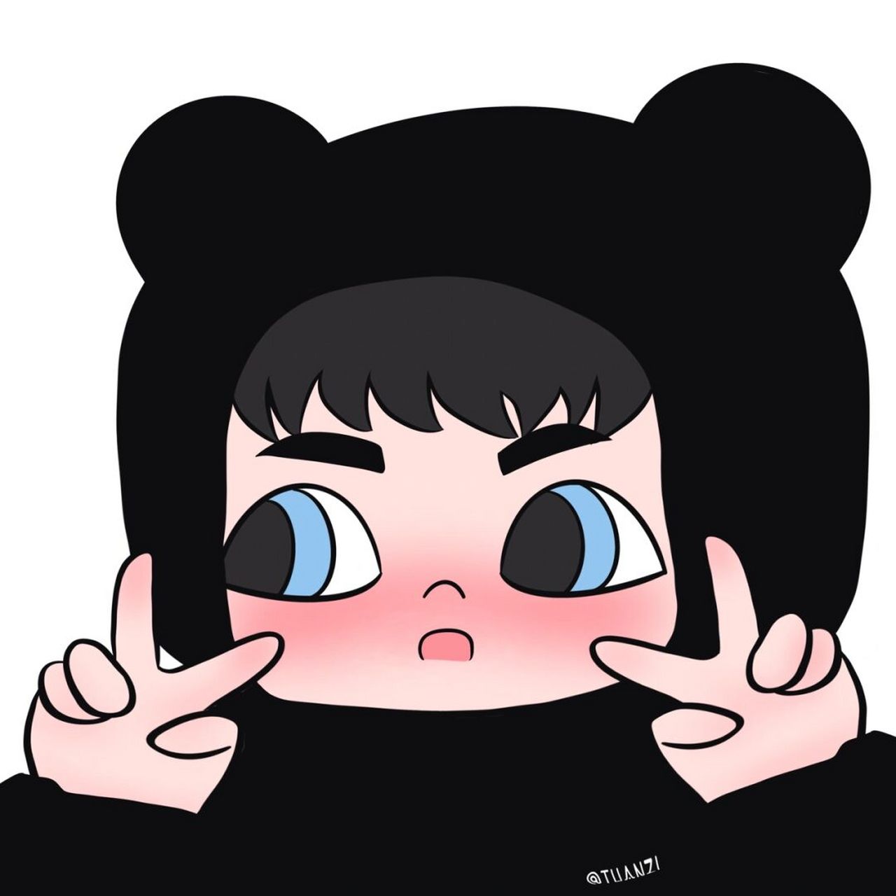 黑娃cp给安排上啦 #手绘头像# #卡通头像# #星蝶公主# #头像分享