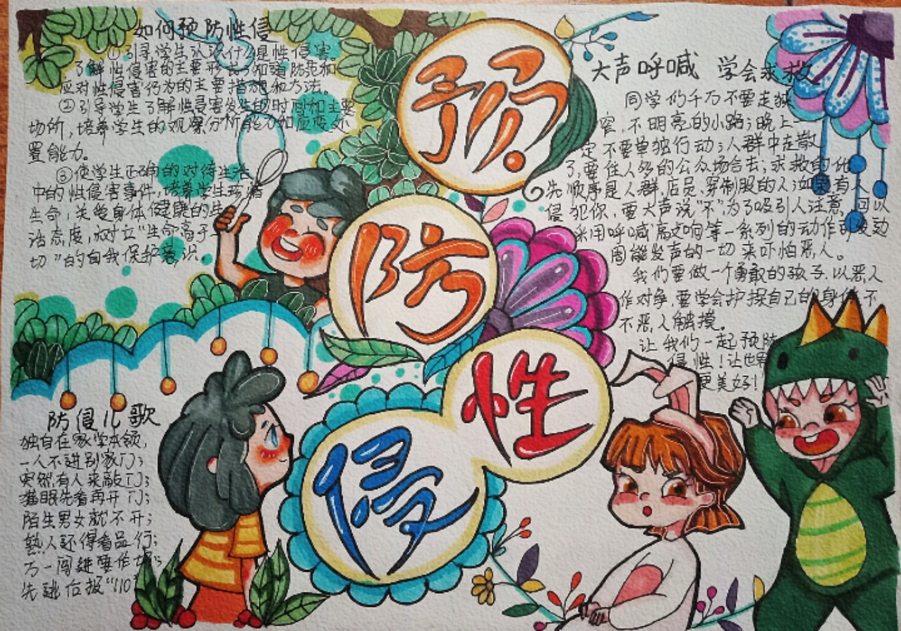 预防性侵害手抄报 预防性侵害手抄报